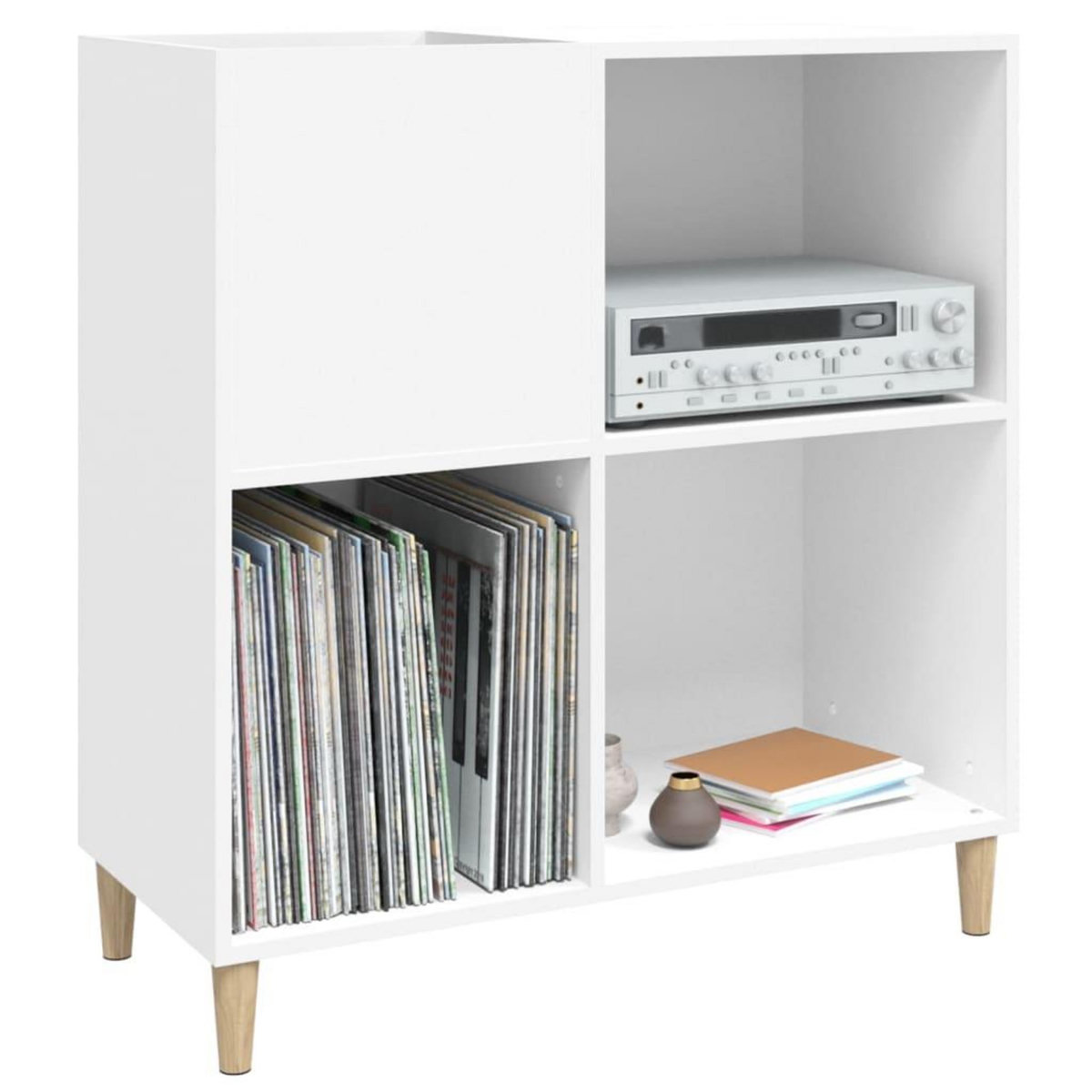 VIDAXL Armoire a disques blanc 84,5x38x89 cm bois d'ingenierie