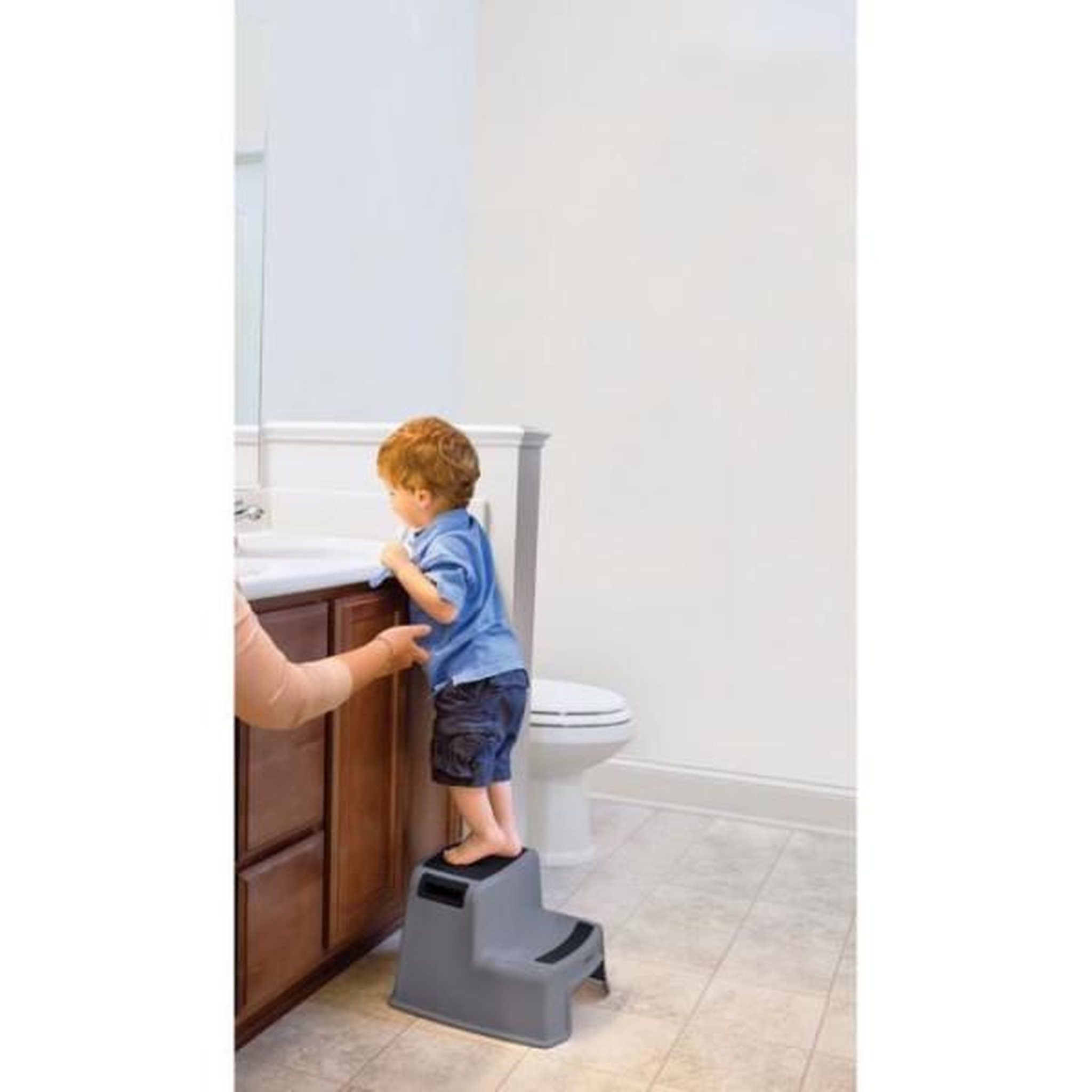 Voir la diapositive 6 : MARKET24 Transat - Anneau Tabouret marchepied - DREAMBABY - 2 Up - Antidérapant et texturé - Jusqu'a 80 kg pour les petits et les adultes - Gris et Noir