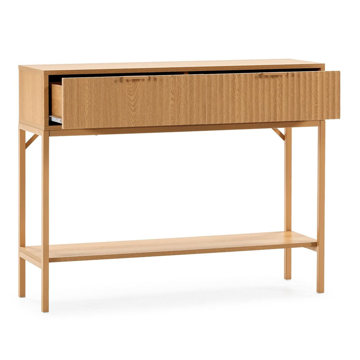 VS VENTA-STOCK Table console Lluvia 2 tiroirs effet Chêne