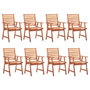 Voir la diapositive 2 : VIDAXL Chaises a manger d'exterieur lot de 8 et coussins Acacia massif