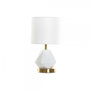 Voir la diapositive 1 : MARKET24 Lampe de bureau DKD Home Decor Blanc Polyester Métal Céramique 220 V Doré 50 W