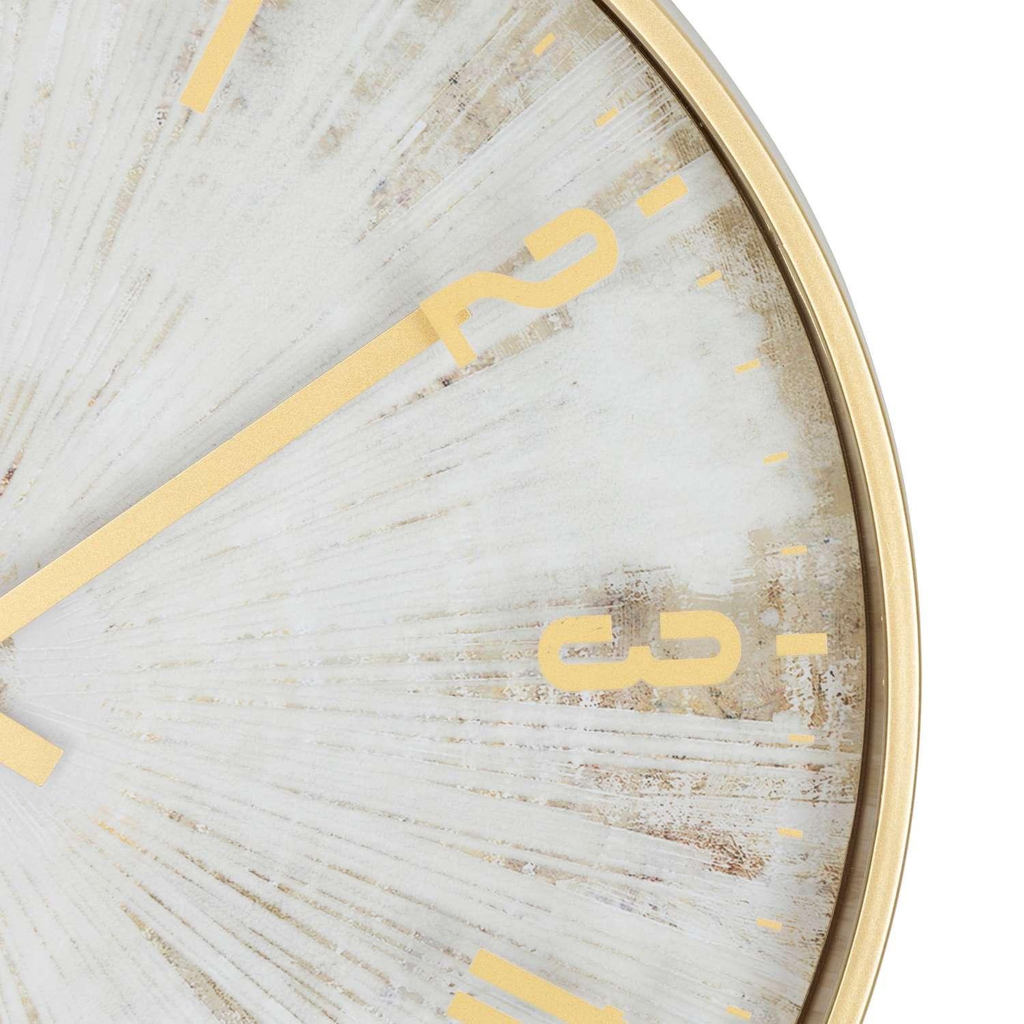 Voir la diapositive 3 : ATMOSPHERA Horloge effet patiné - diam 30 cm - gris et doré