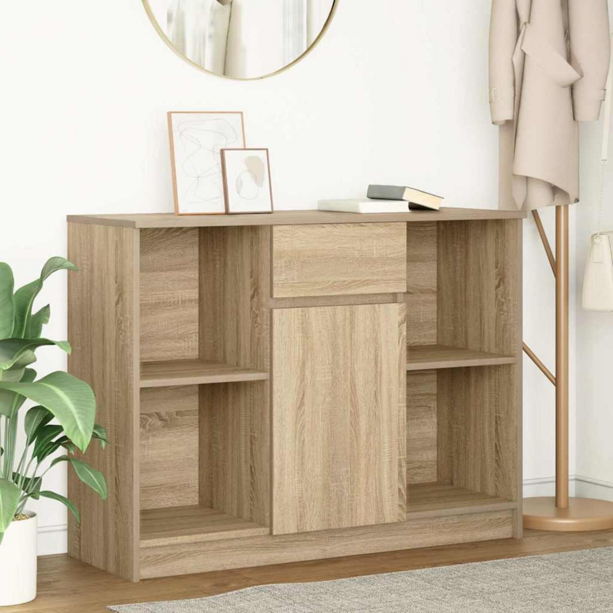 VIDAXL Buffet avec tiroir chene sonoma 101x35x76 cm bois d'ingenierie