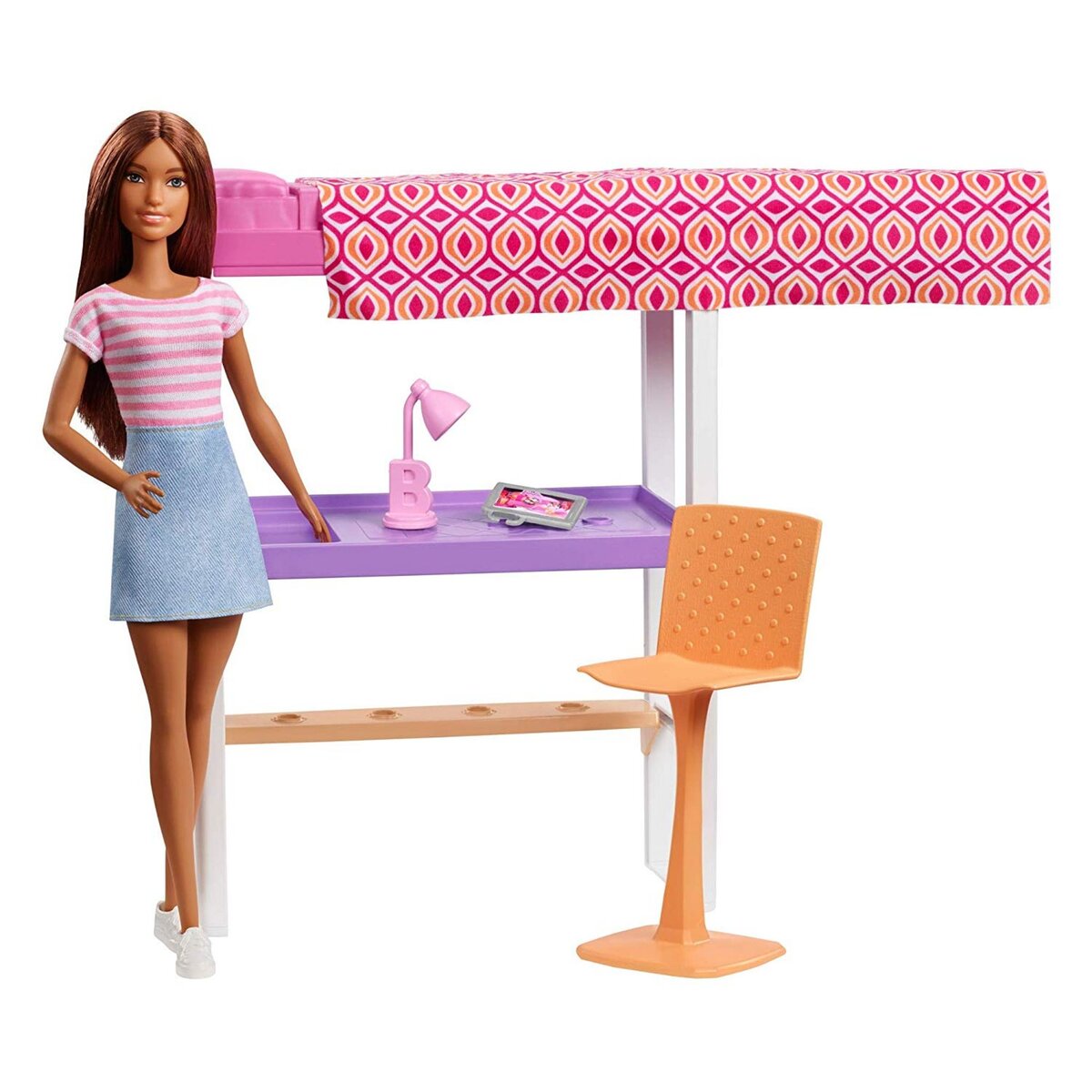 BARBIE Coffret chambre avec poupée, meubles et accessoires - Barbie