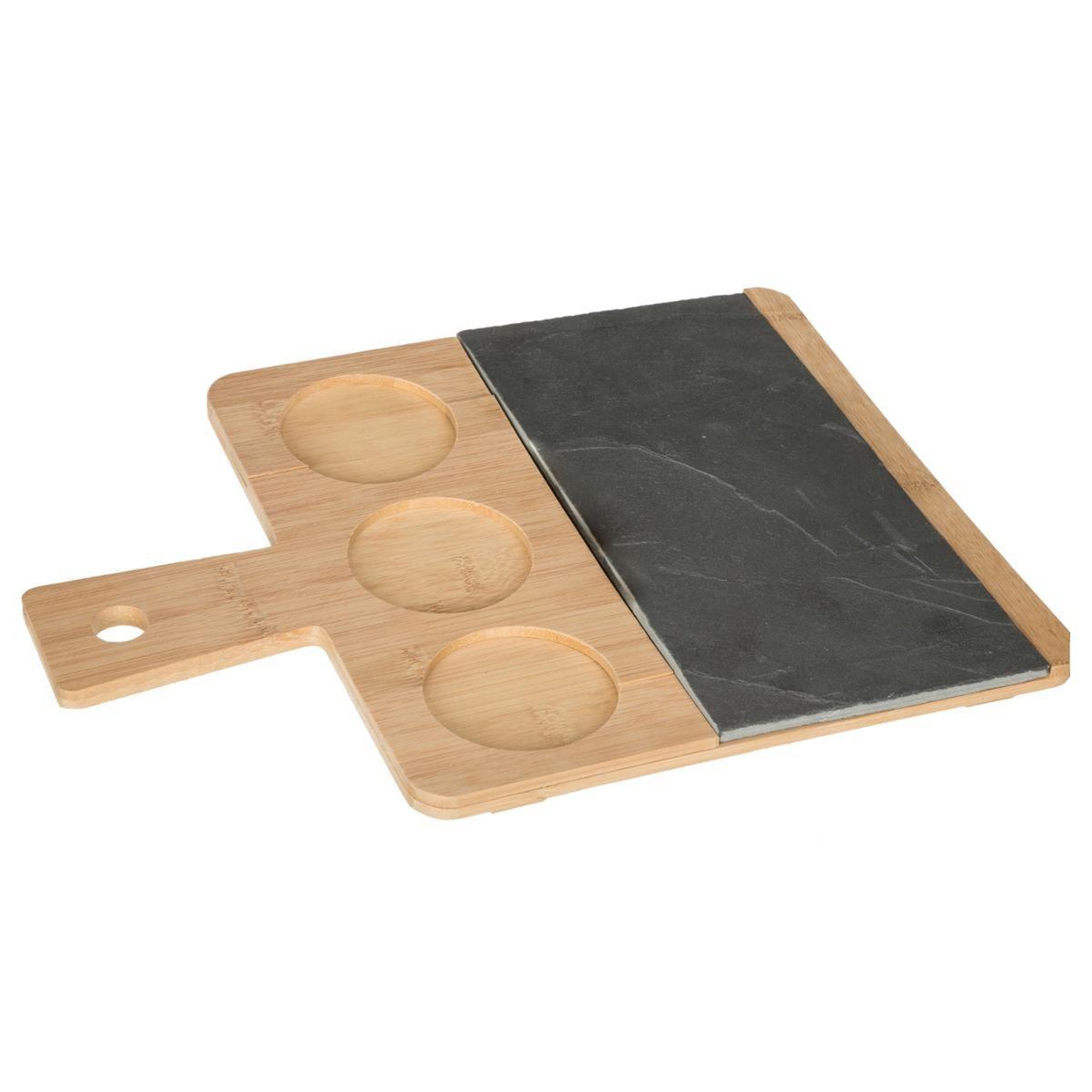 Voir la diapositive 3 : SECRET DE GOURMET Set apéritif 4 pièces  ardoise  35cm naturel
