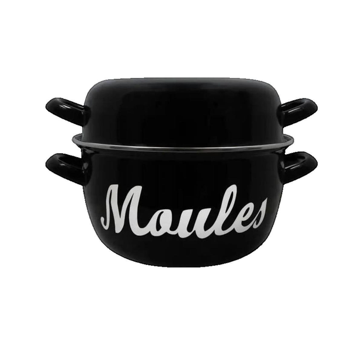 MENASTYL Marmite à moules Menastyl Modèle 3256390193786 acier émaillé noir 24 cm