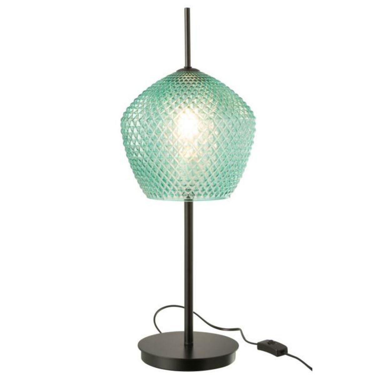 Paris Prix Lampe à Poser en Verre Design  Jenna  60cm Bleu