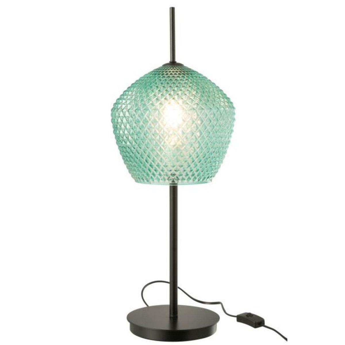 Paris Prix Lampe à Poser en Verre Design  Jenna  60cm Bleu