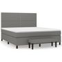 Voir la diapositive 2 : VIDAXL Sommier a lattes de lit avec matelas Gris fonce 180x200cm Tissu