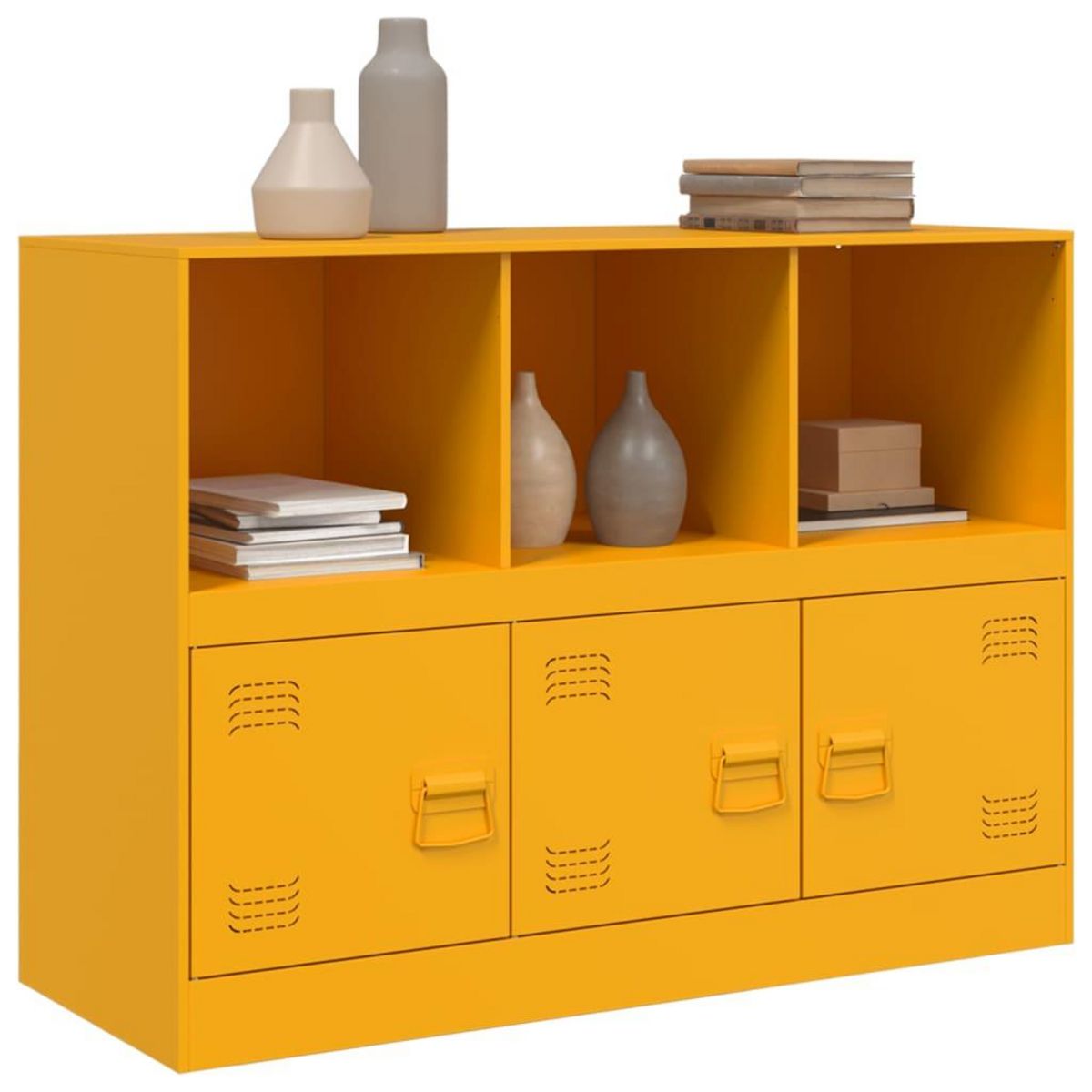 VIDAXL Buffet jaune moutarde 99x39x73 cm acier