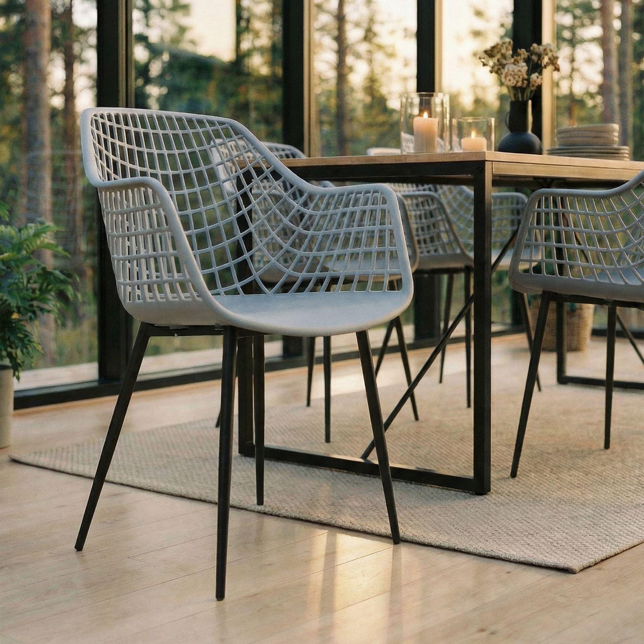 Voir la diapositive 2 : IDIMEX Lot de 4 chaises LUCIA, en plastique
