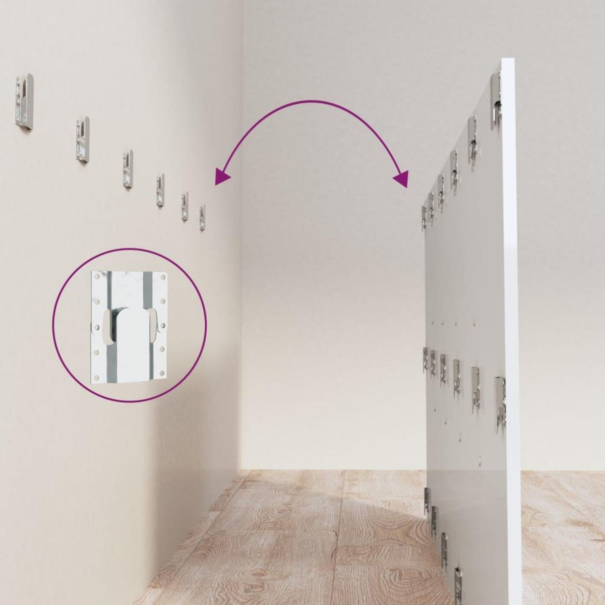 VIDAXL Tete de lit Blanc brillant 200x1,5x80 cm Bois d'ingenierie