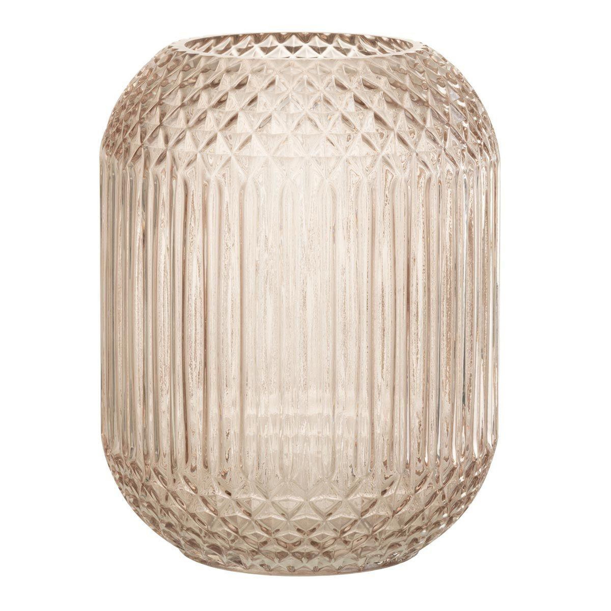 Voir la diapositive 1 : J-LINE Vase Design en Verre  Yuan  23cm Rose