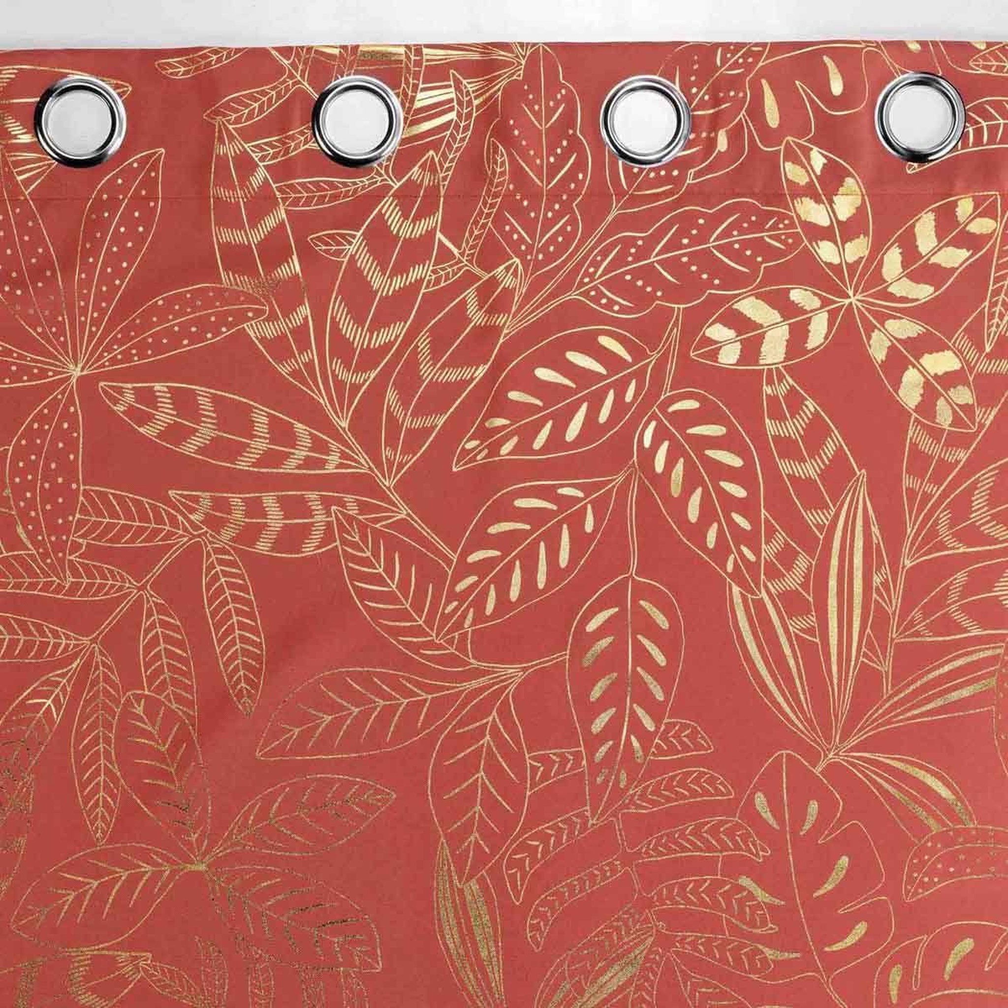 Voir la diapositive 3 : Douceur d'Intérieur Rideau à œillets imprimé  belflor  140x260cm terracotta