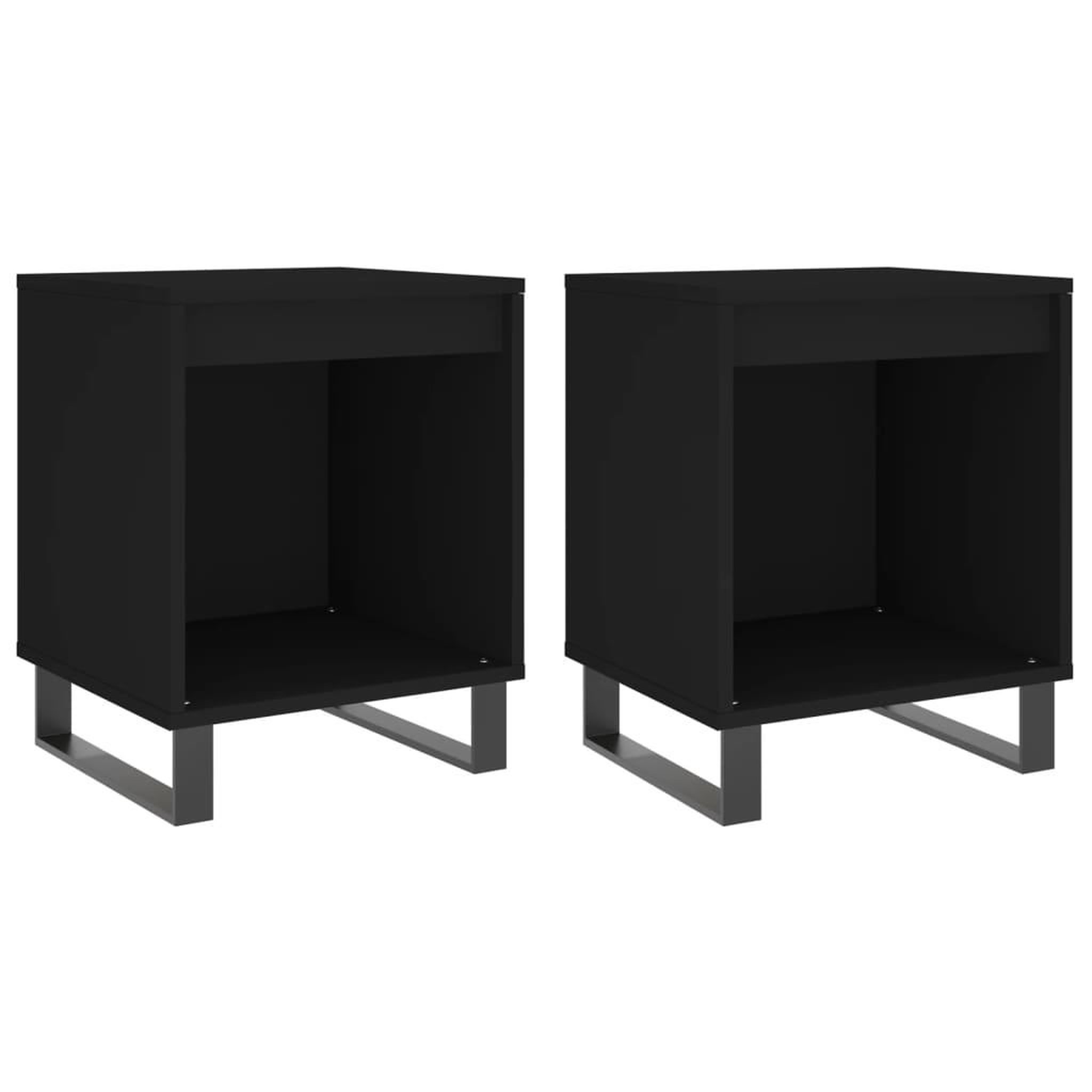 Voir la diapositive 2 : VIDAXL Tables de chevet 2 pcs noir 40x35x50 cm bois d'ingenierie