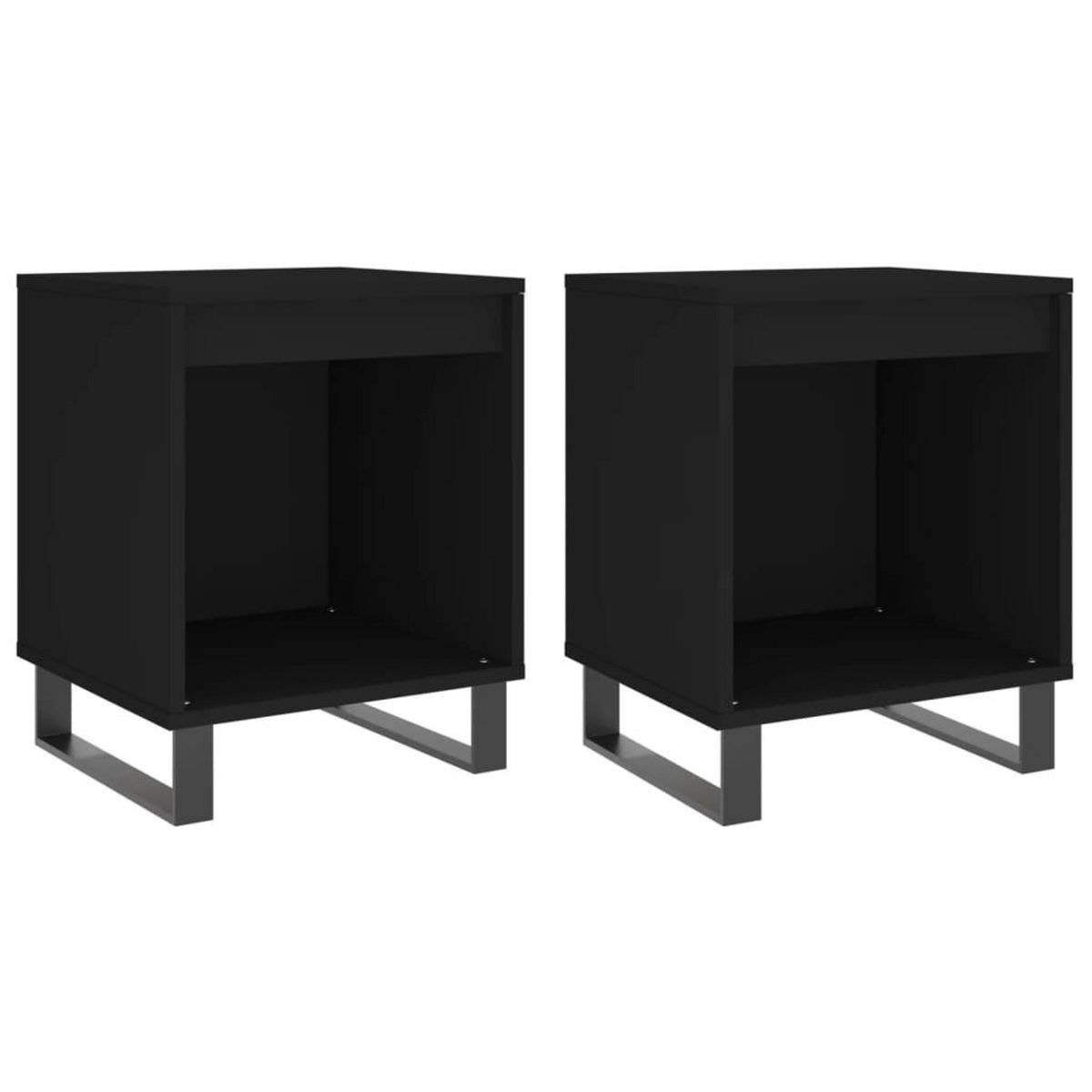 VIDAXL Tables de chevet 2 pcs noir 40x35x50 cm bois d'ingenierie