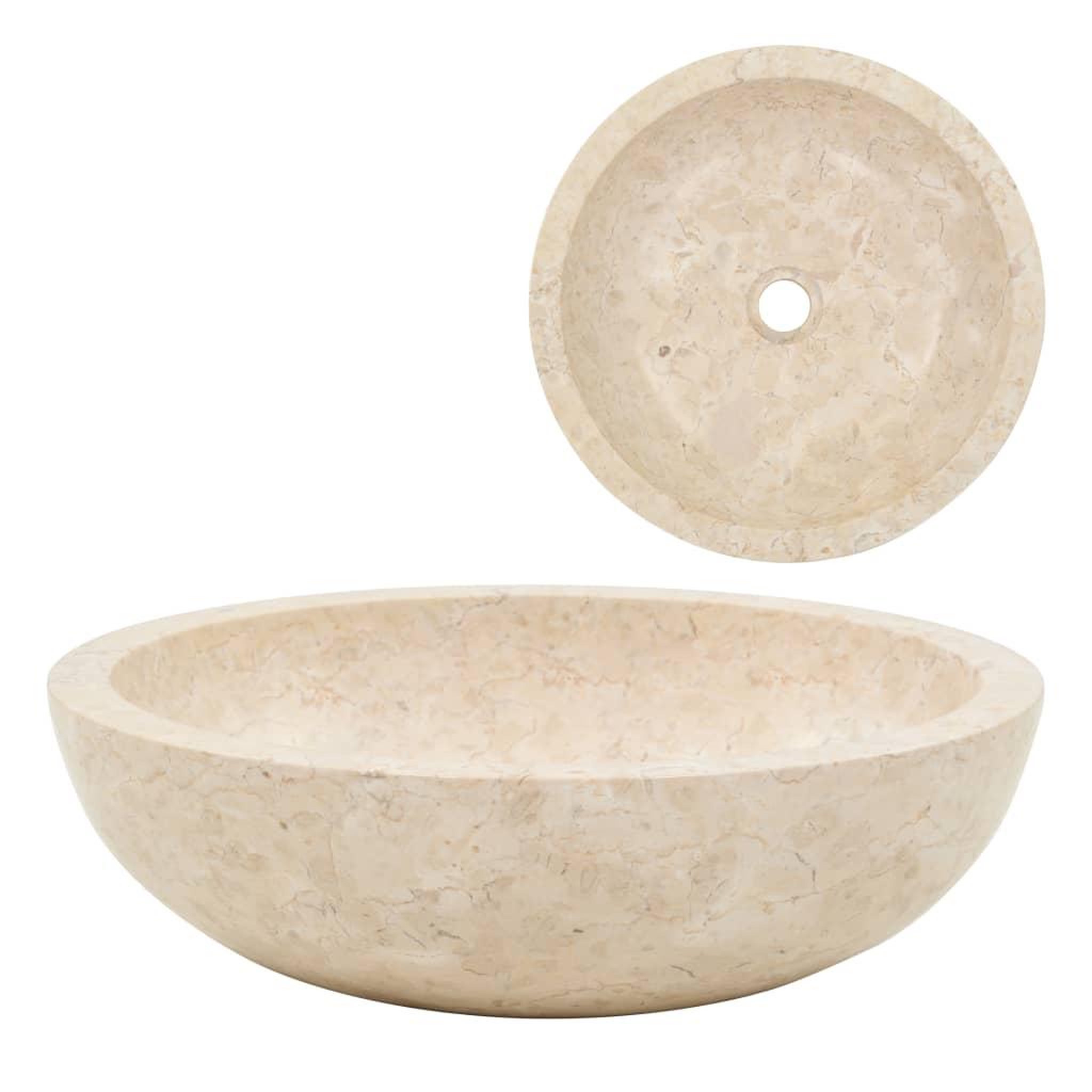 Voir la diapositive 1 : VIDAXL Evier 40 x 12 cm Marbre Creme