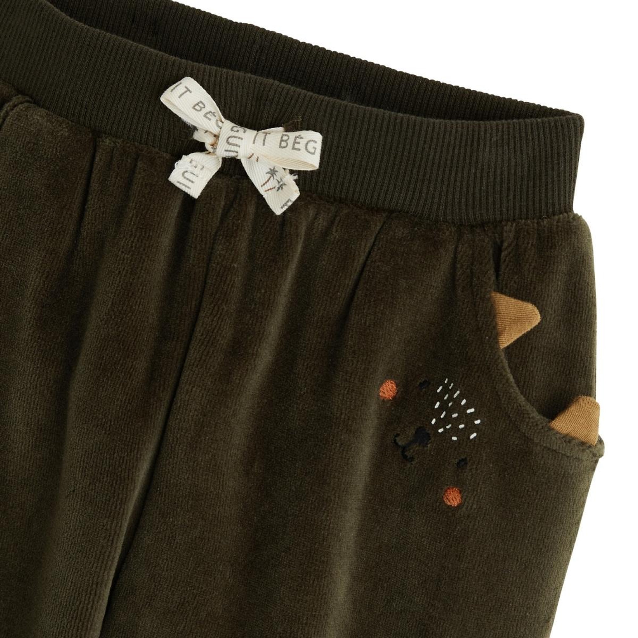 Voir la diapositive 3 : PETIT BEGUIN Pantalon bébé en velours ginkgo