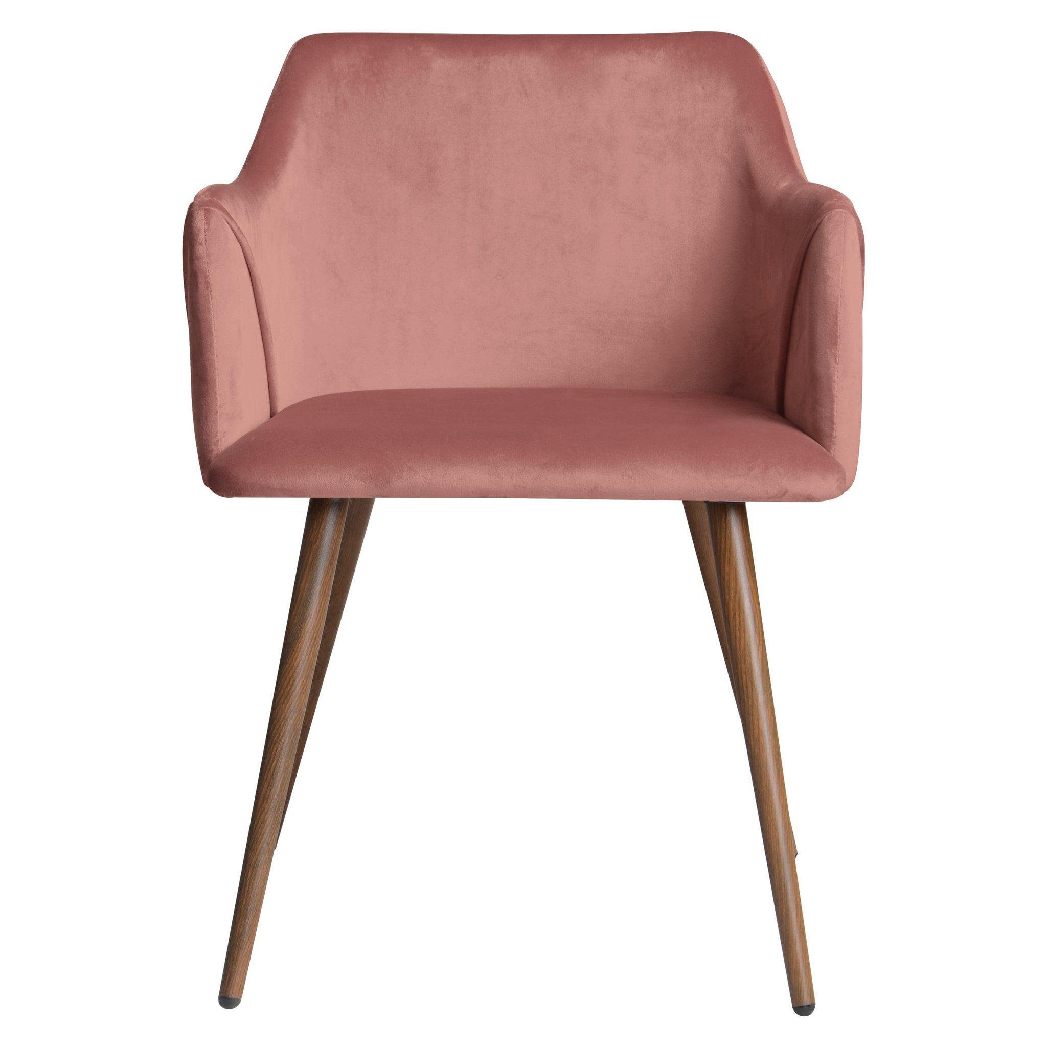 Voir la diapositive 6 : MAISON PAVANE Lot de 2 chaises avec accoudoirs en velours rose-daisy