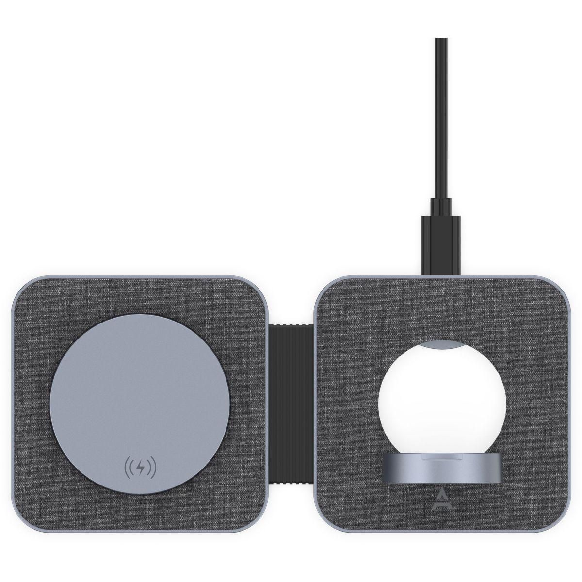 ADEQWAT Chargeur sans fil MagSafe 2 en 1 plat pliable 15W