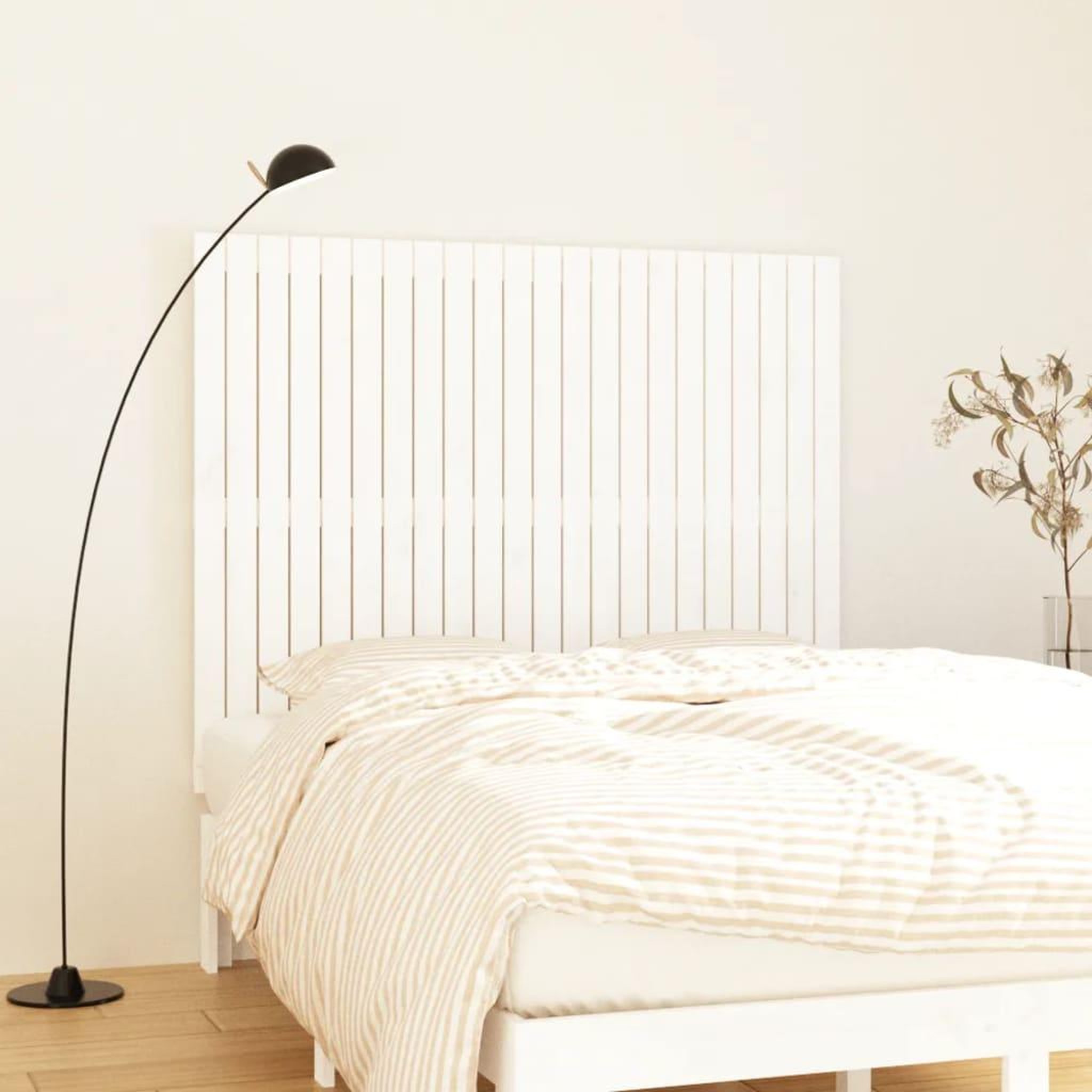 Voir la diapositive 1 : VIDAXL Tete de lit murale Blanc 140x3x110 cm Bois massif de pin