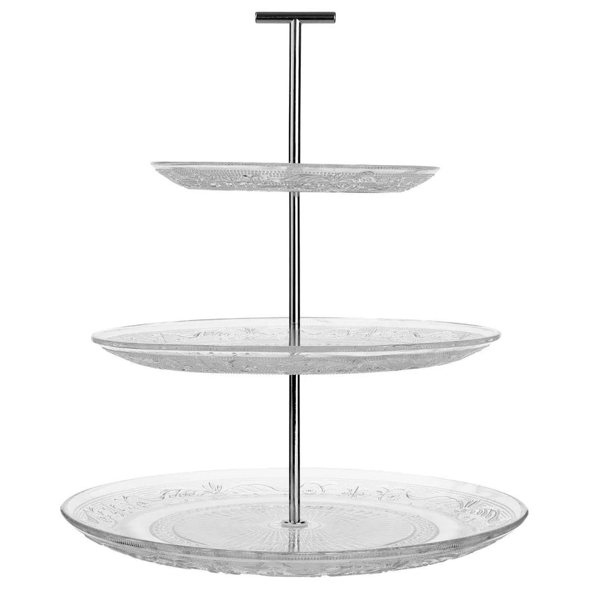 Voir la diapositive 3 : SECRET DE GOURMET Serviteur à 3 étages  renaissance  33cm transparent