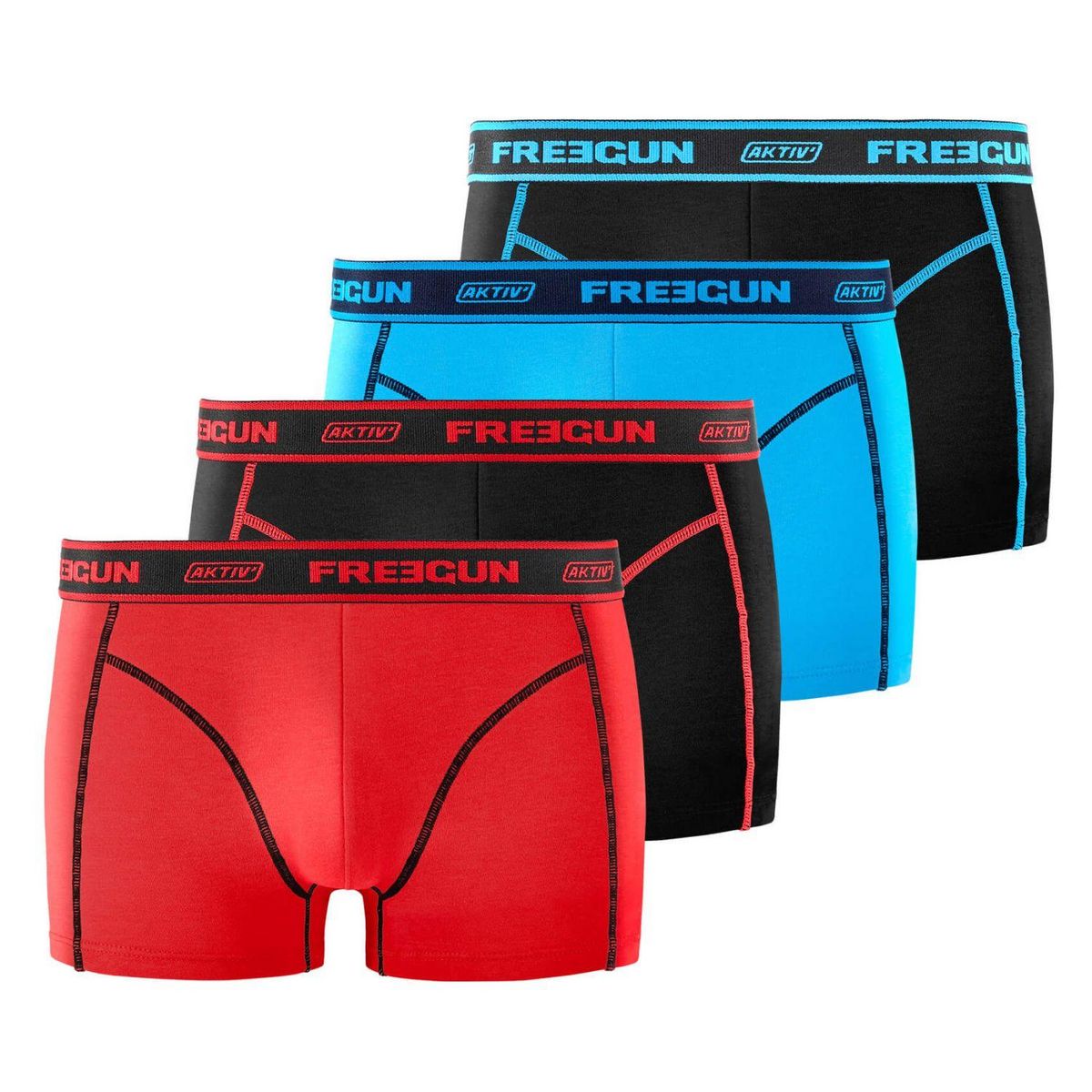 FREEGUN Lot de 4 boxers homme Aktiv