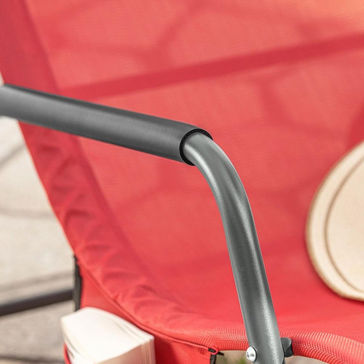 SOBUY SoBuy - Fauteuil À Bascule De Jardin avec poche latérale - Moderne - OGS47