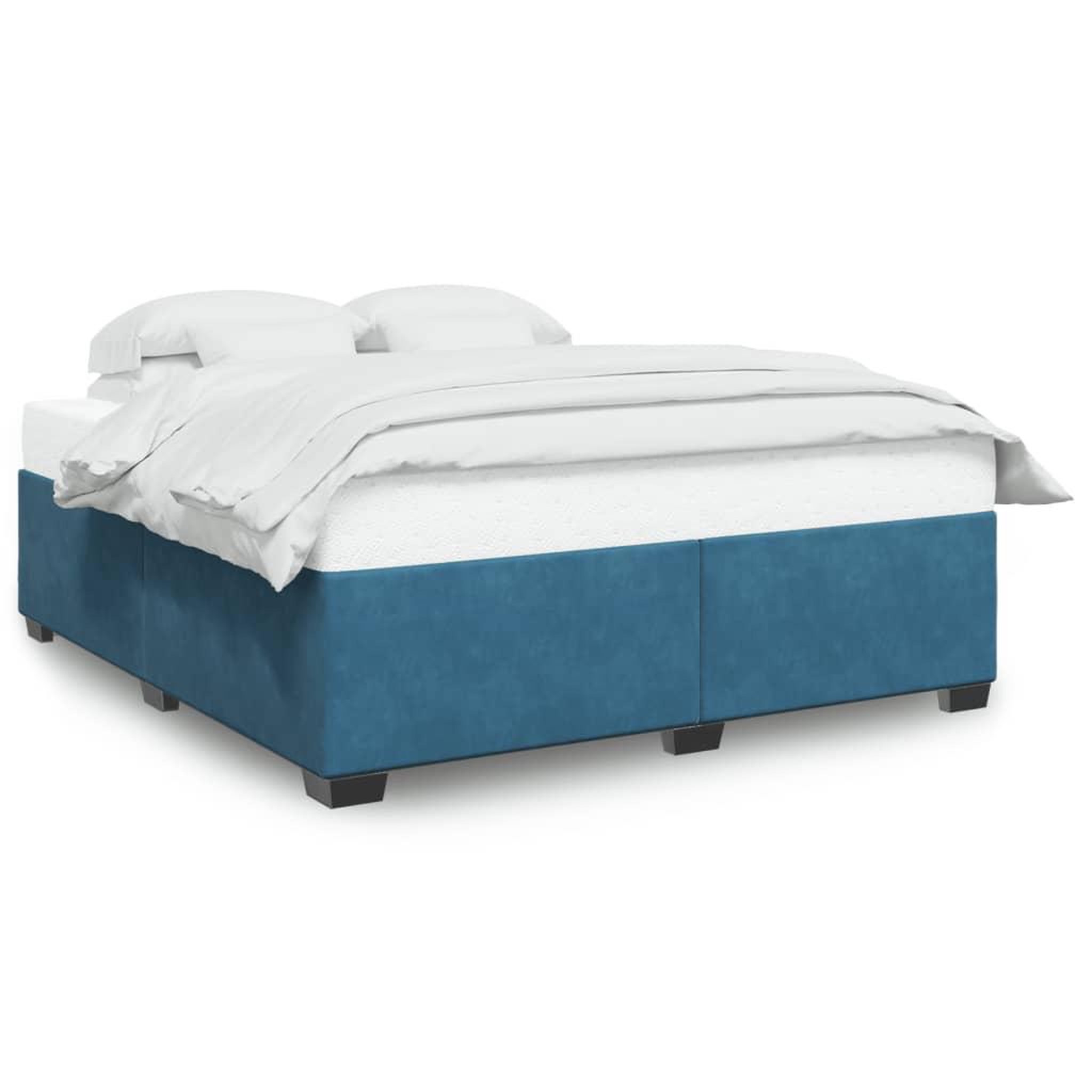 Voir la diapositive 2 : VIDAXL Cadre de lit sans matelas bleu 200x200 cm velours