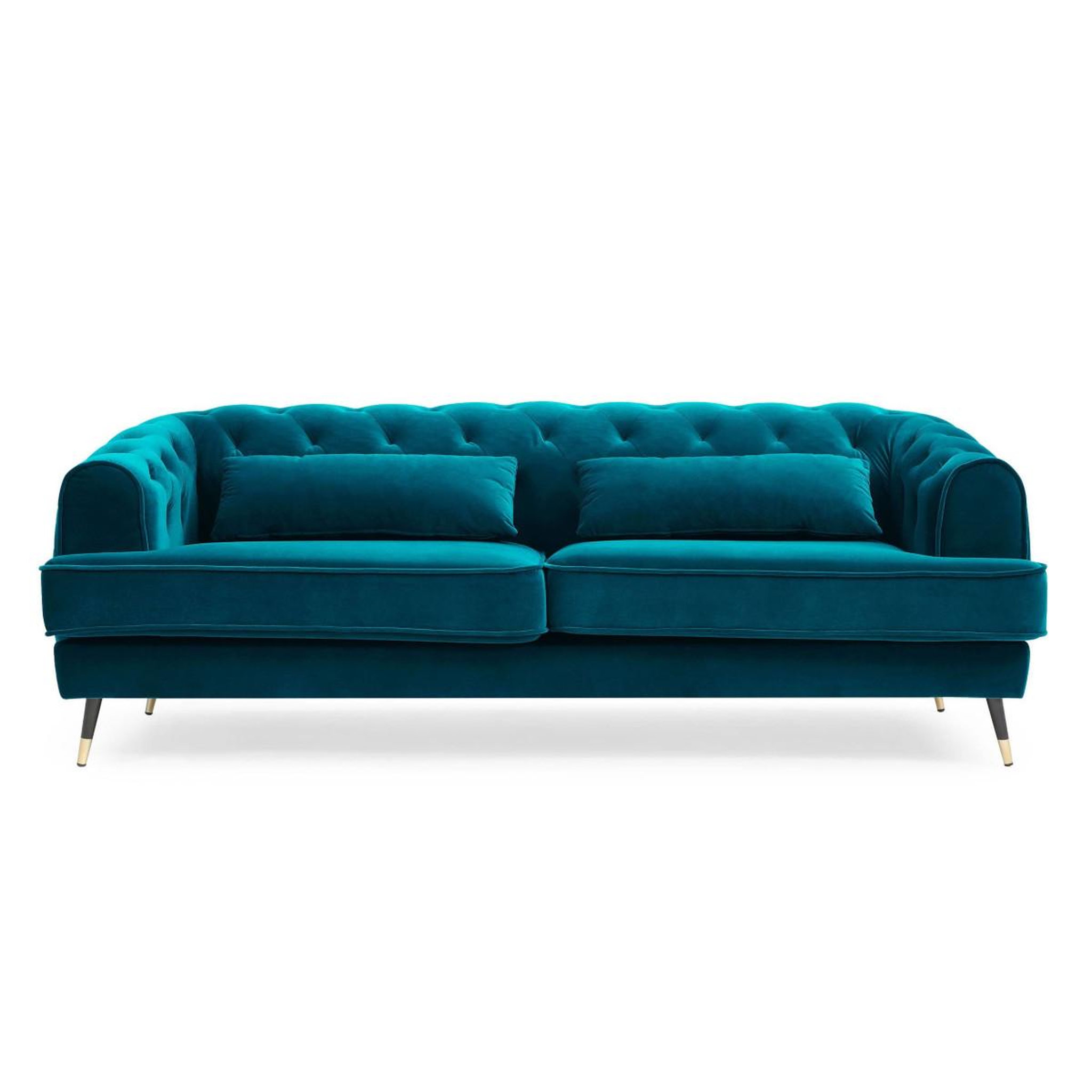 Voir la diapositive 2 : Paris Prix Canapé 3 places en velours  glamour  198cm bleu