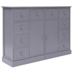 VIDAXL Buffet avec 10 tiroirs Gris 113x30x79 cm Bois