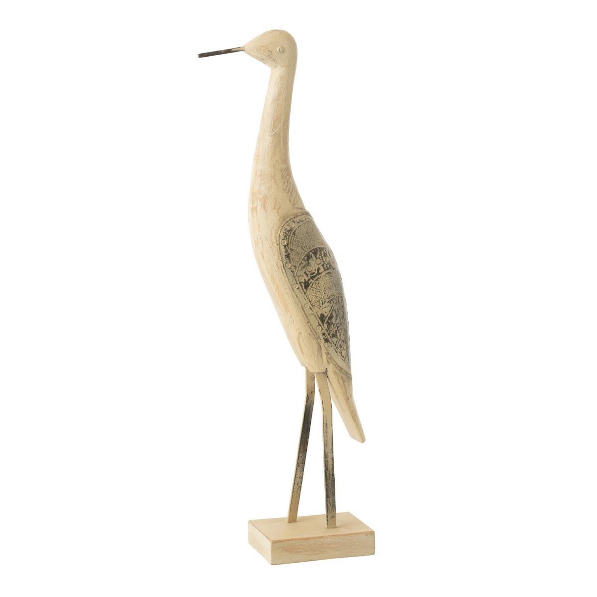 J-LINE Statue déco oiseau en bois  denny  62cm naturel