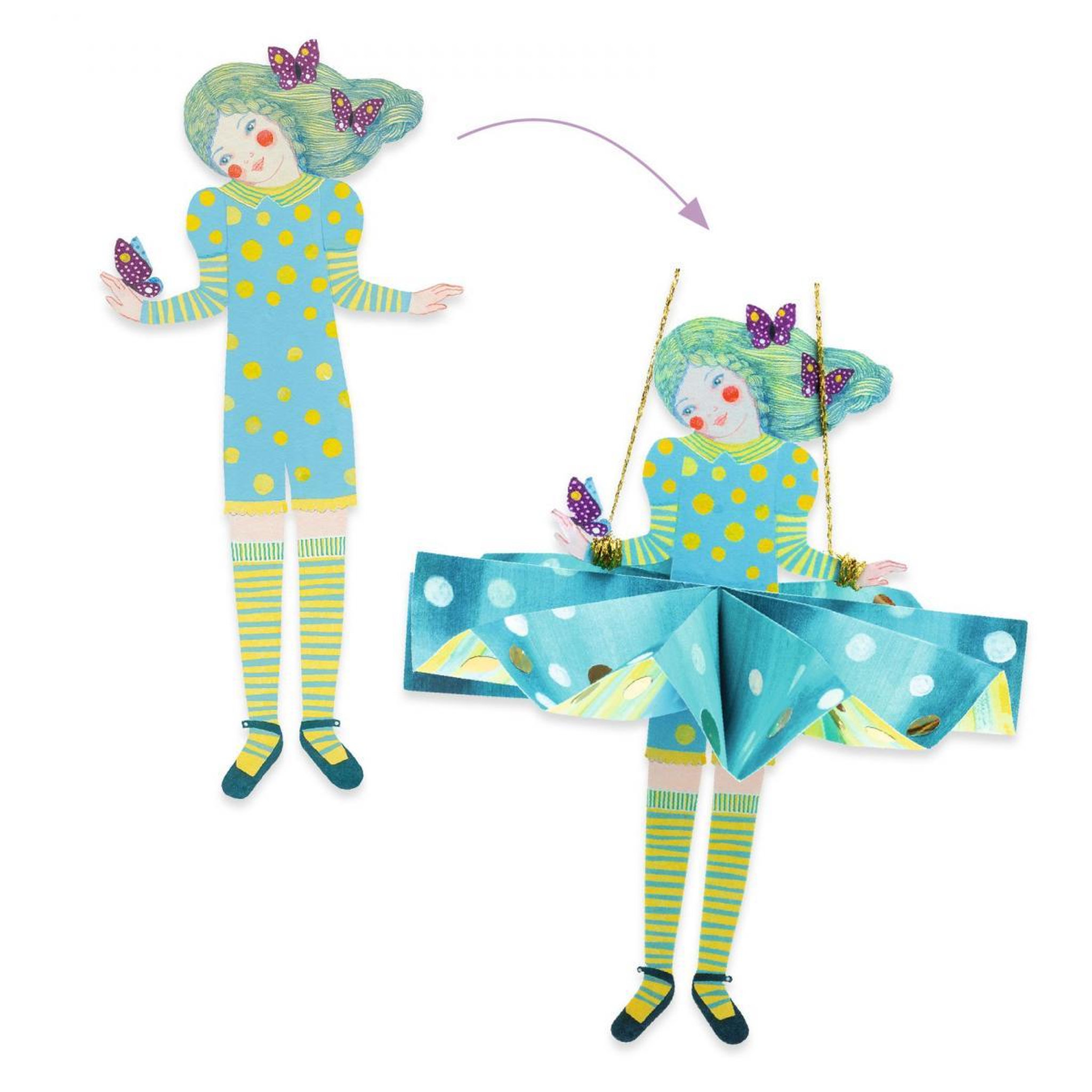Voir la diapositive 2 : Djeco Robes de papier activites de pliage