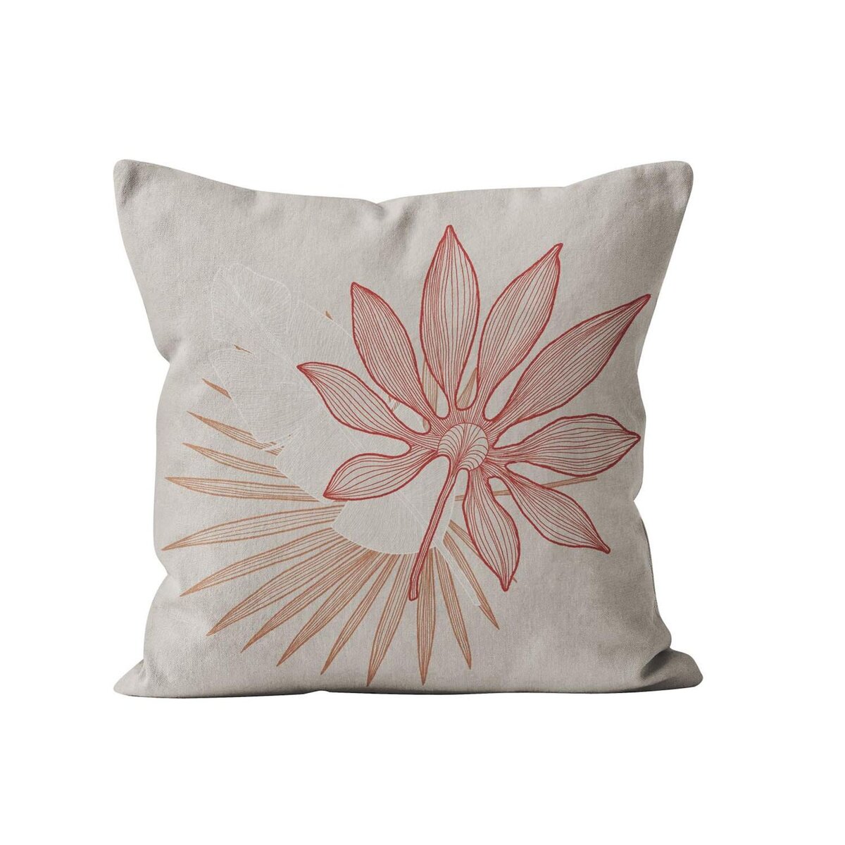 SOLEIL D'OCRE Coussin déhoussable imprimé 40x40 cm MAYOTTE, par Soleil d'Ocre