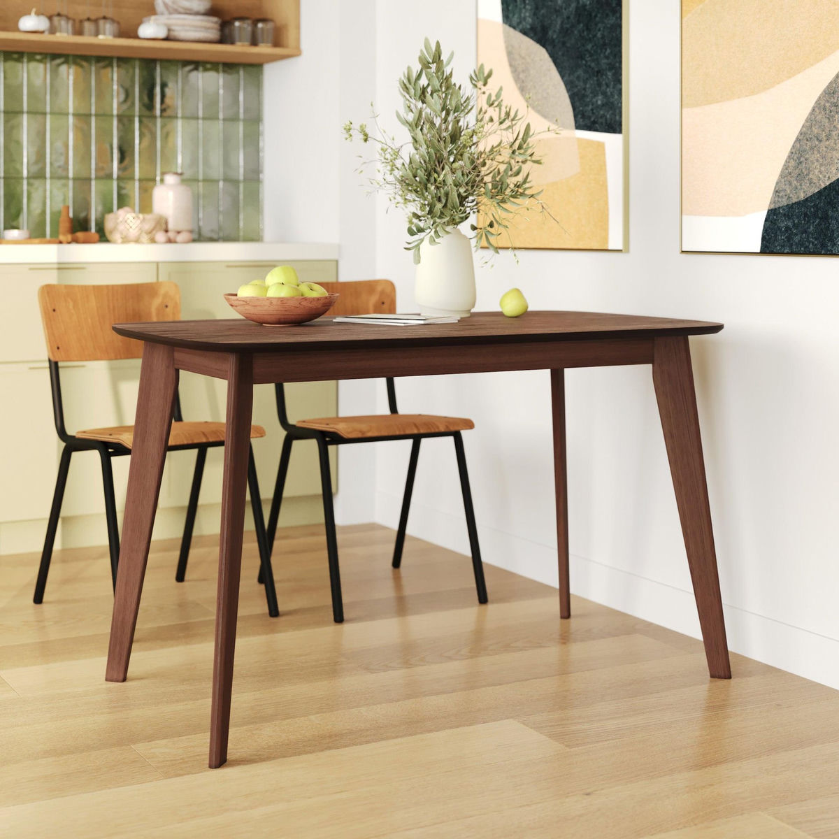 MAISON PAVANE Table rectangulaire 4 personnes en bois foncé 120 cm-Oman