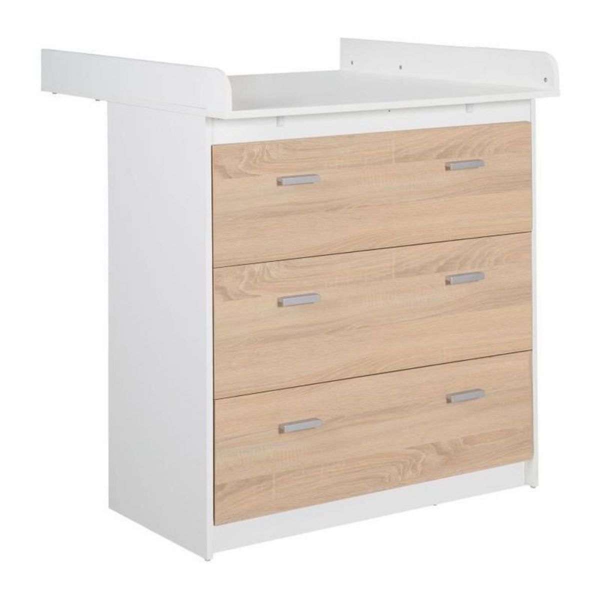 Roba Chambre bébé duo - Lit évolutif 70 x 140 cm + Commode a langer avec plan a langer inclus - ROBA - Bicolore blanc / décor che