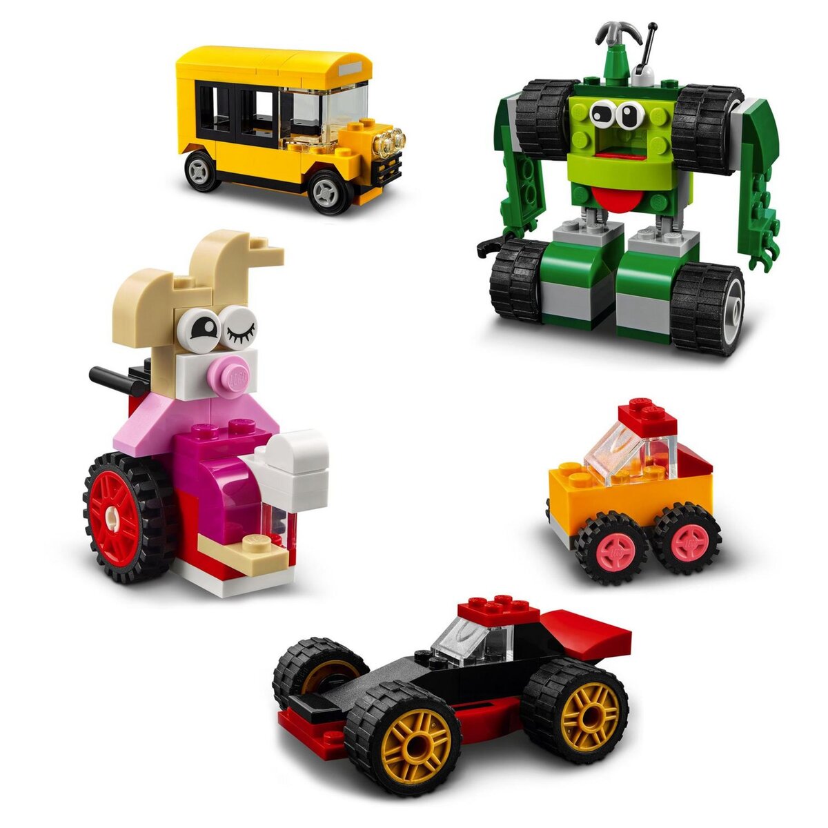 LEGO Classic 11014 Briques et Roues Jeu de Construction Enfants +4 ans, Voiture Jouet