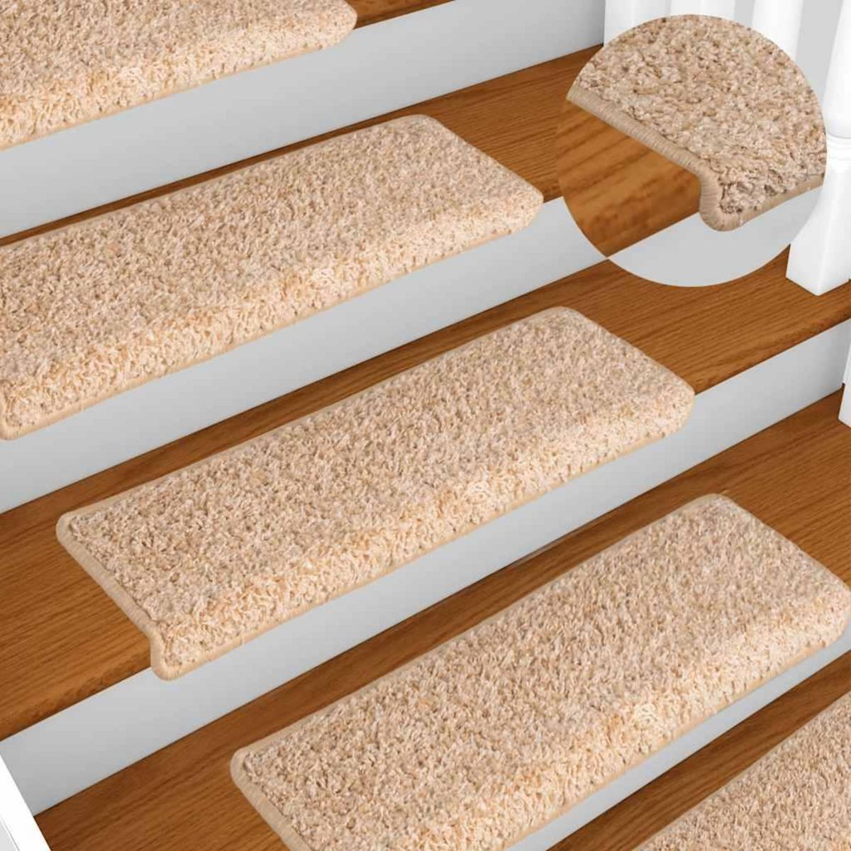 VIDAXL Tapis d'escalier 30 pcs 65x21x4 cm dore
