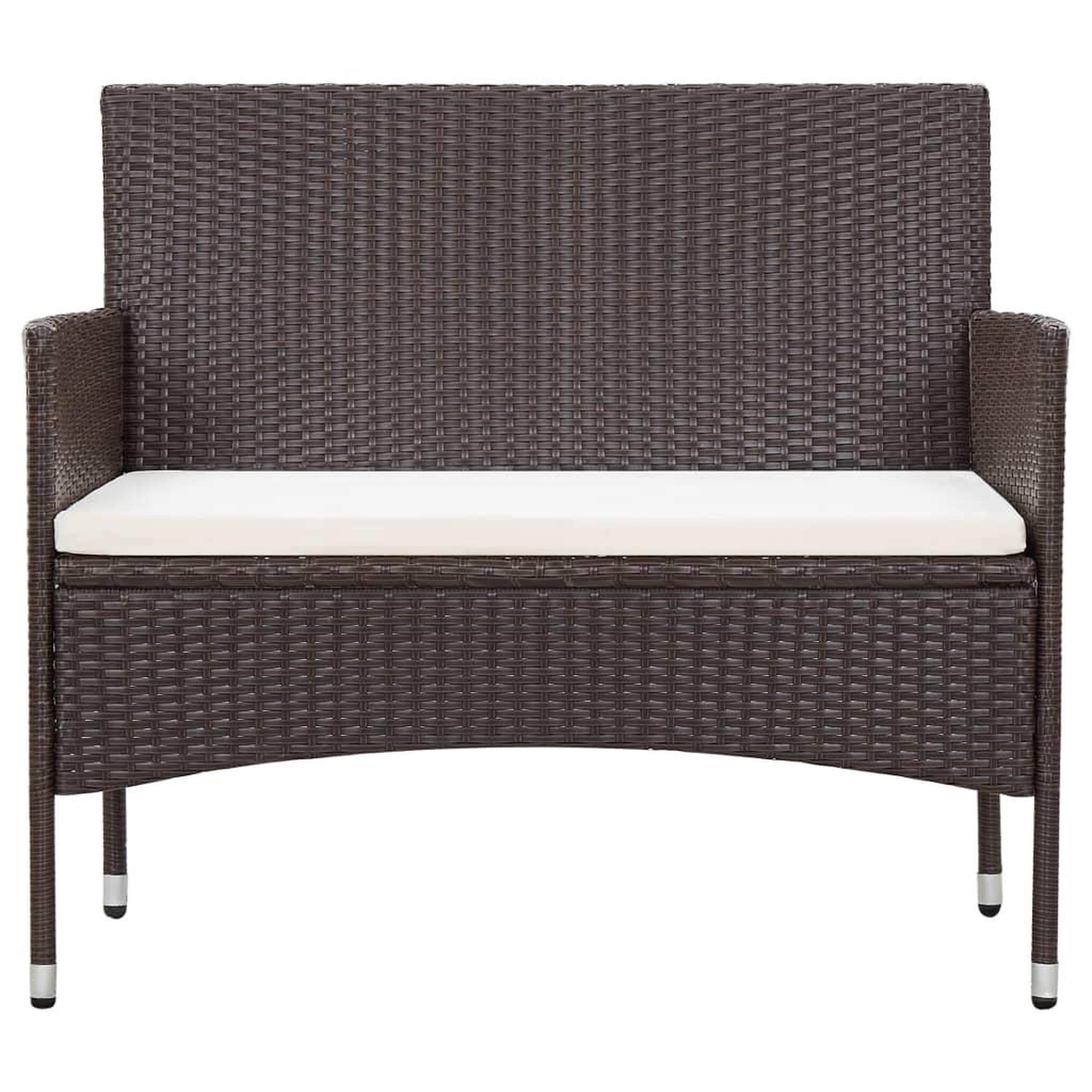 Voir la diapositive 3 : VIDAXL Salon de jardin 4 pcs avec coussins Resine tressee Marron