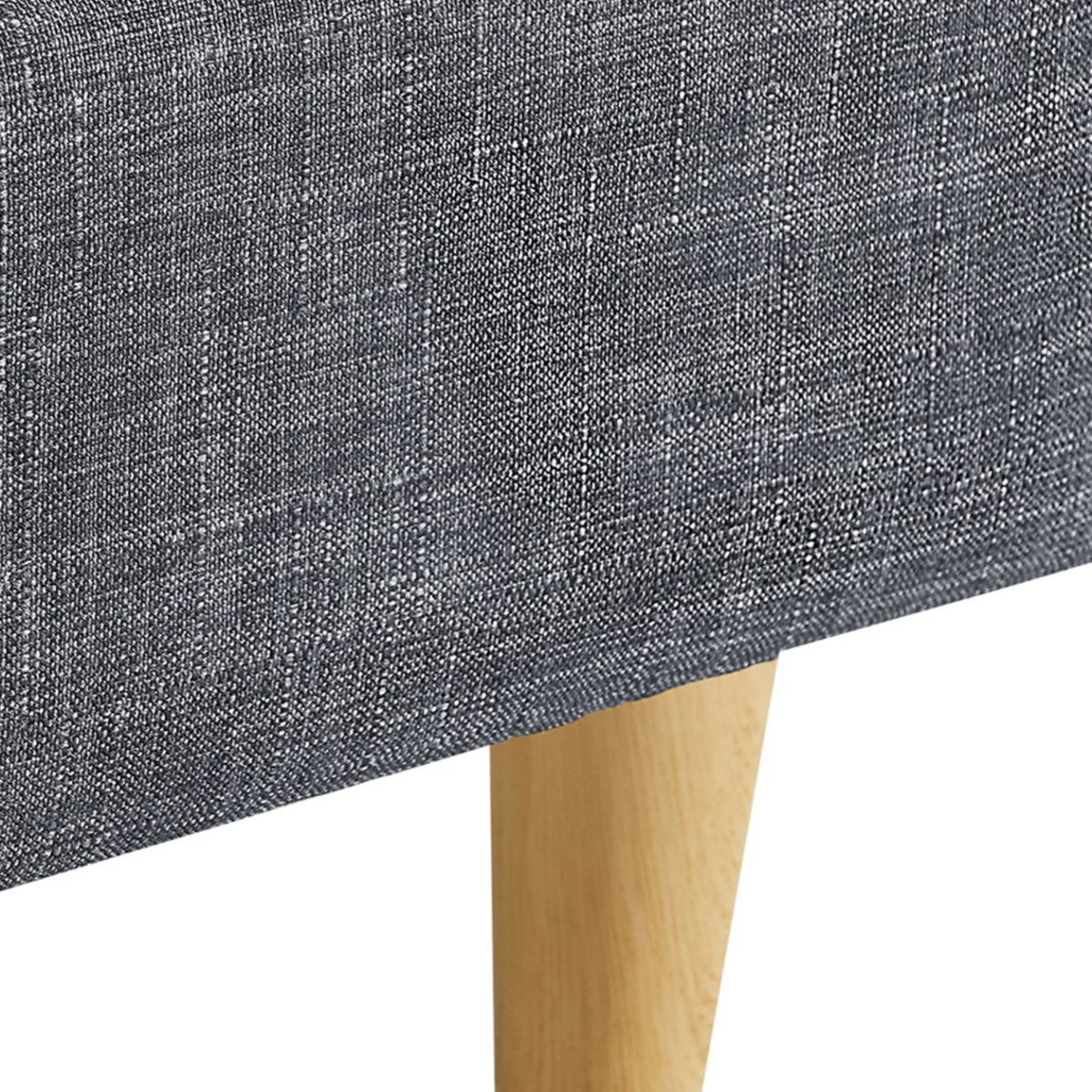 ID MARKET Lit double scandinave BALTA avec tête de lit et sommier 160 x 200 cm tissu gris anthracite