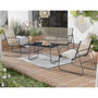 Voir la diapositive 1 : BEST MOBILIER Pilar - salon bas de jardin 4 places - métal et résine tressée