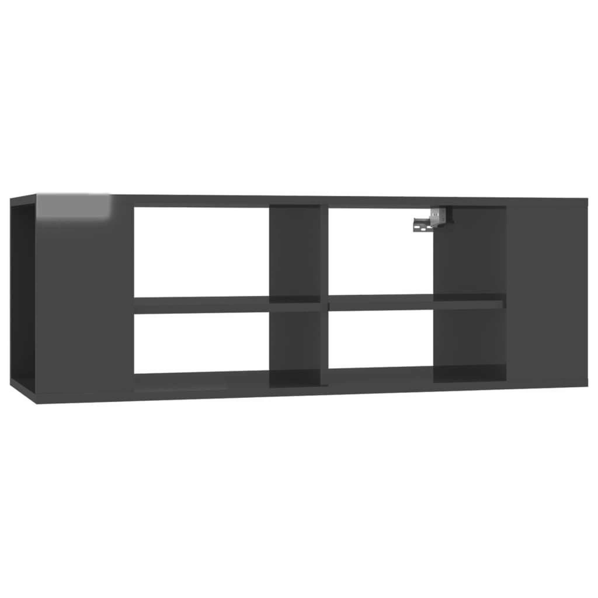 Voir la diapositive 2 : VIDAXL Meuble TV mural Gris brillant 102x35x35 cm Bois d'ingenierie