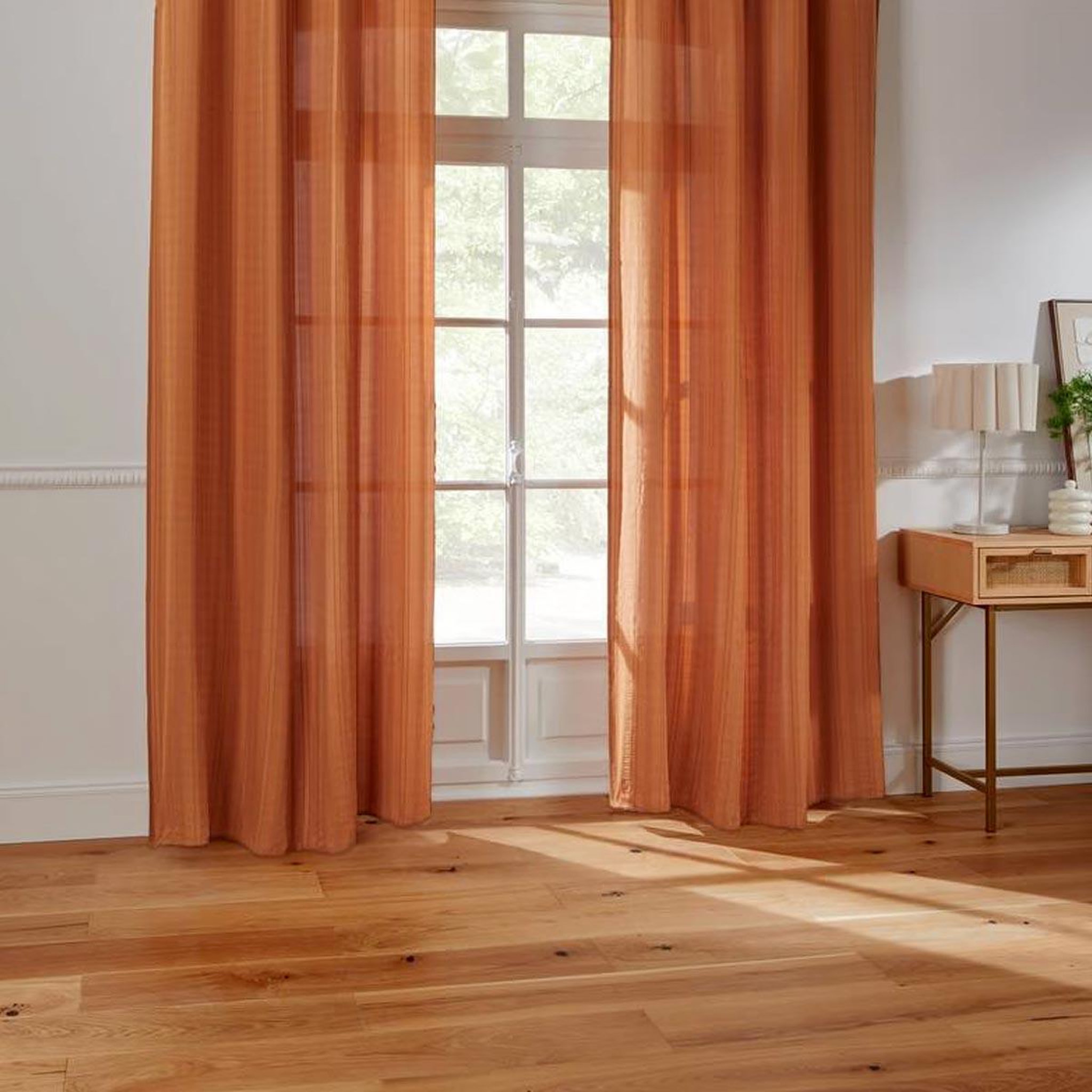 Voir la diapositive 4 : ATMOSPHERA Rideau voilage à œillets  noa  140x240cm terracotta