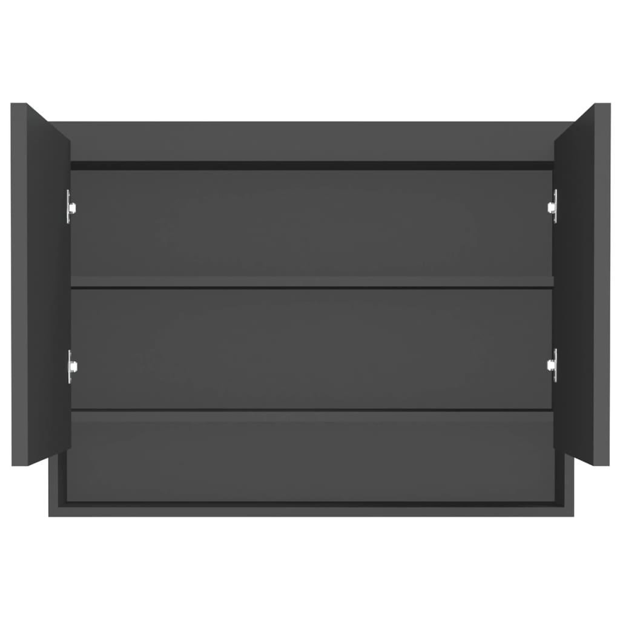 Voir la diapositive 3 : VIDAXL Armoire a miroir de salle de bain 80x15x60 cm mdf anthracite