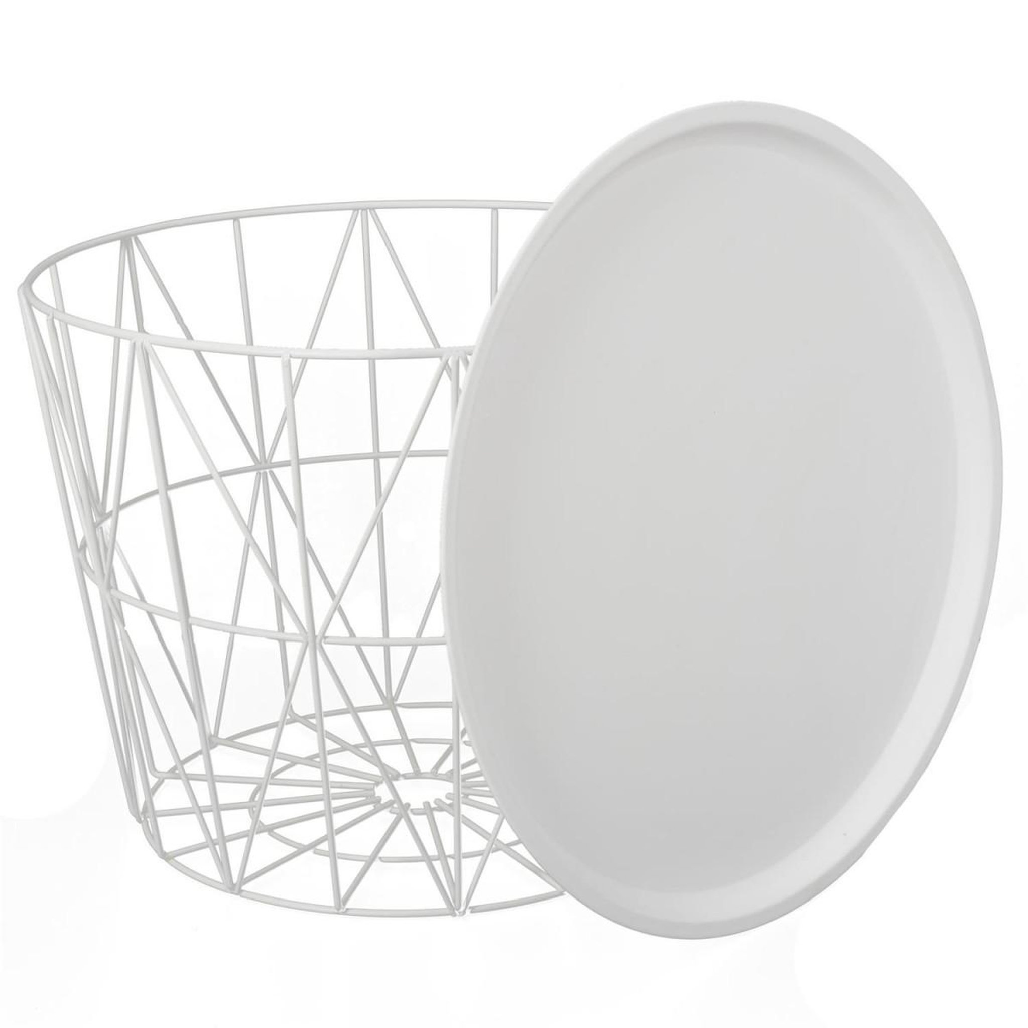 Voir la diapositive 2 : The Home Deco Factory Table d'appoint design  filaire  52cm blanc