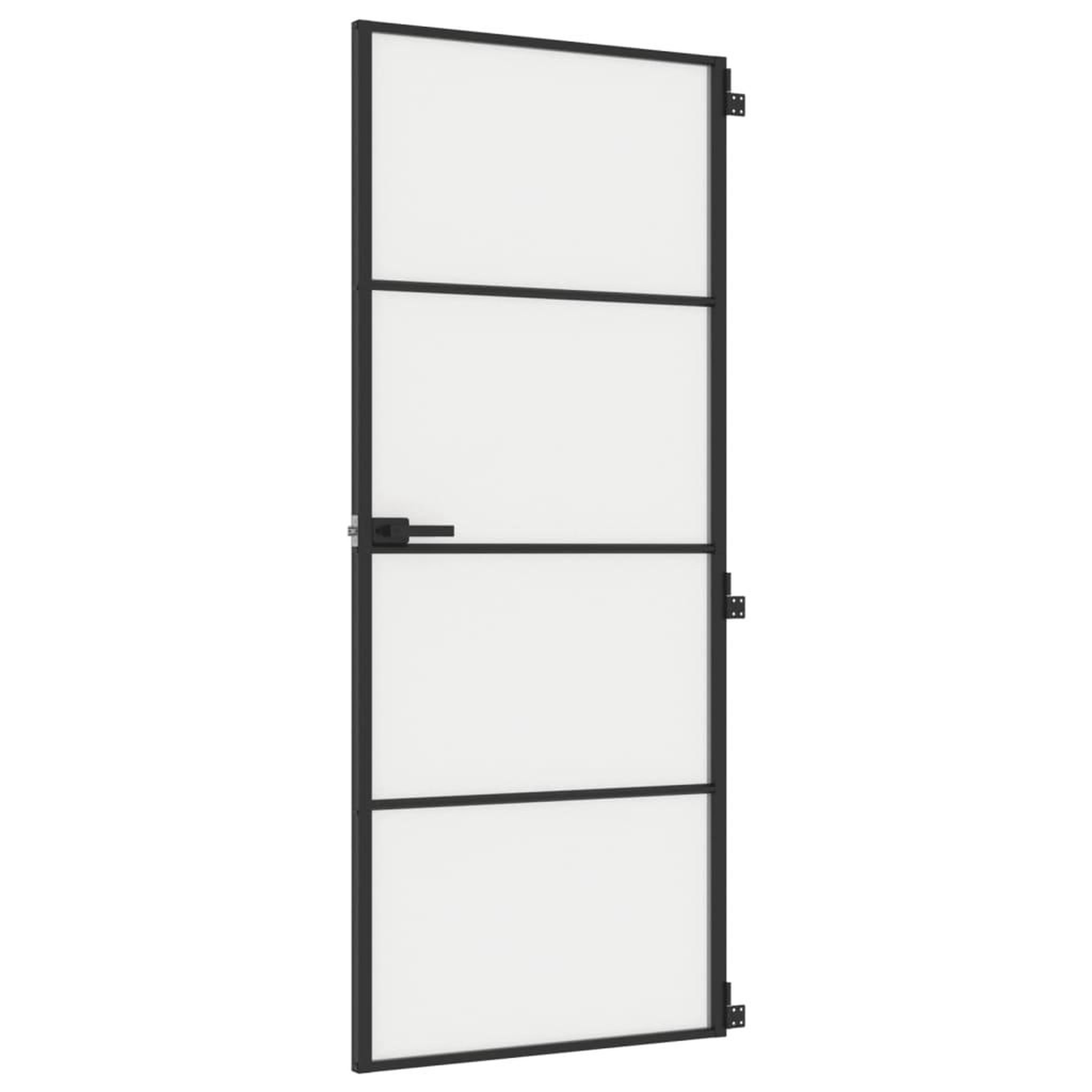 Voir la diapositive 2 : VIDAXL Porte interieure mince noir 83x201,5 cm verre trempe aluminium