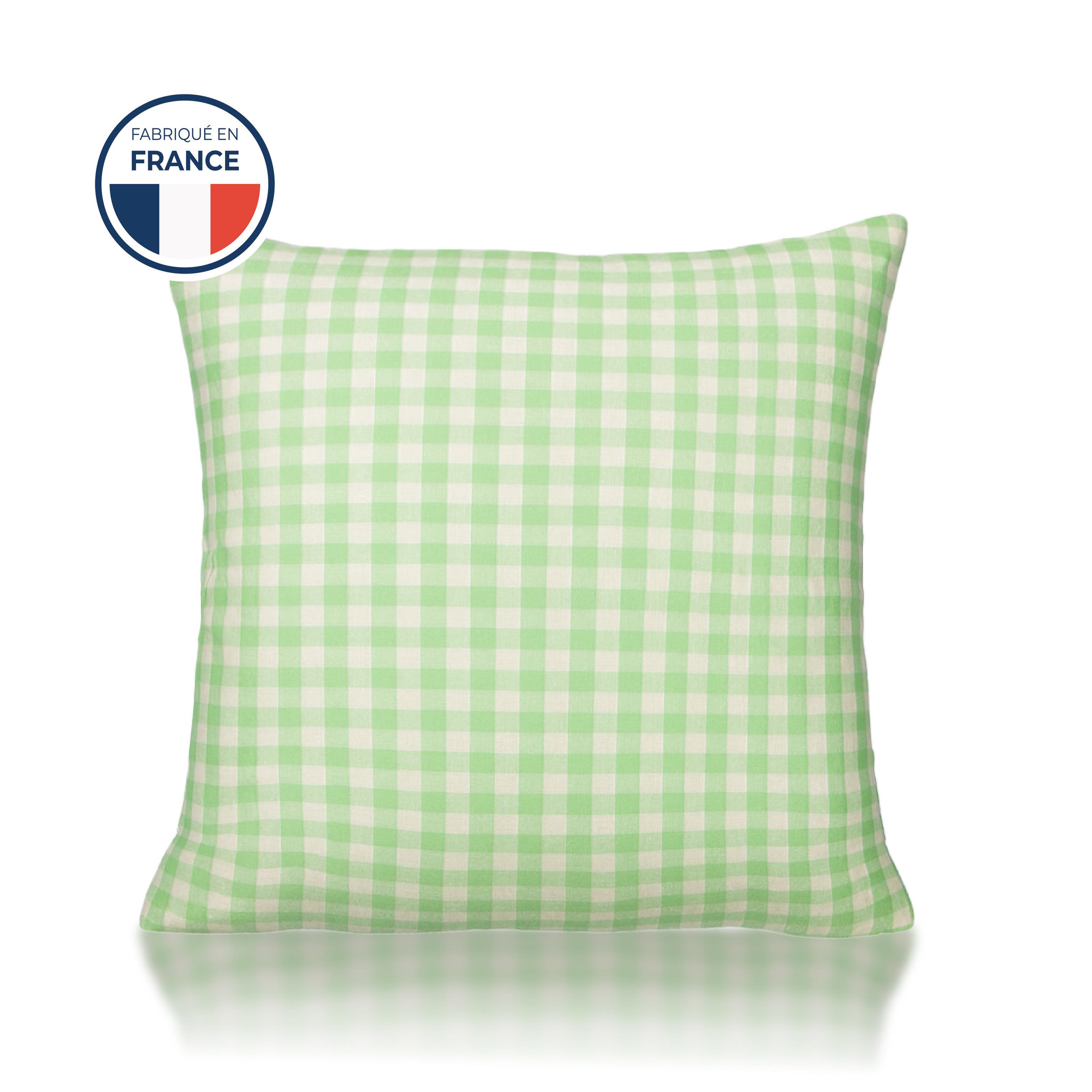 Voir la diapositive 1 : COLAS NORMAND Oreiller moelleux aux motifs vichy 60x60 cm