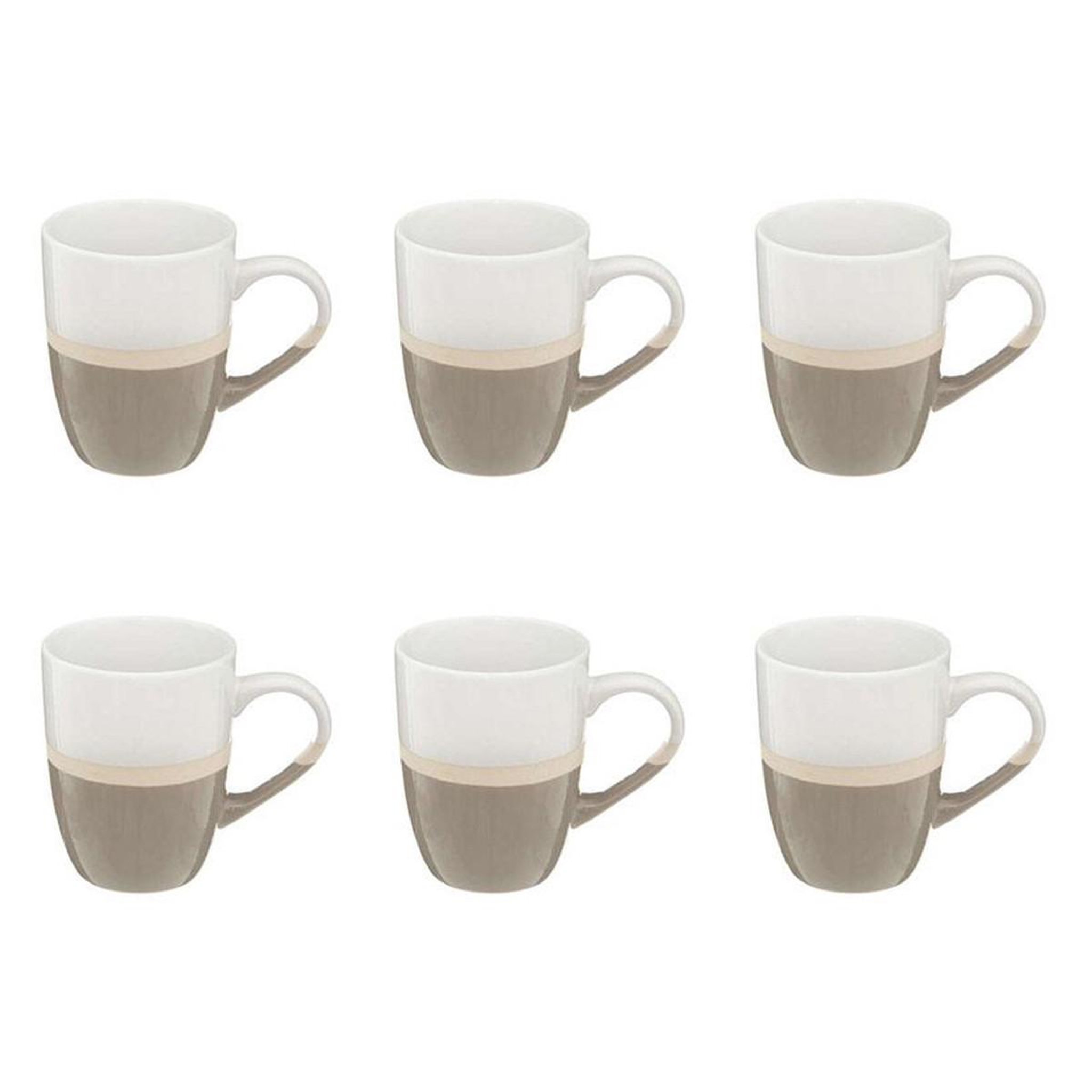 SECRET DE GOURMET Lot de 6 mugs design  sofia  33cl gris
