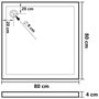 Voir la diapositive 6 : VIDAXL Receveur de douche carre ABS Blanc 80x80 cm