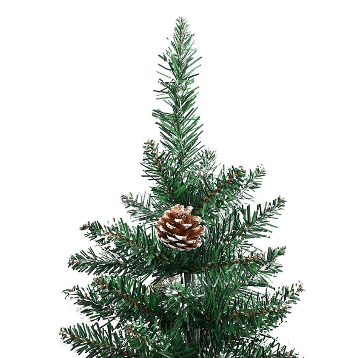 VIDAXL Sapin de Noël mince bois veritable et neige blanche vert 210 cm
